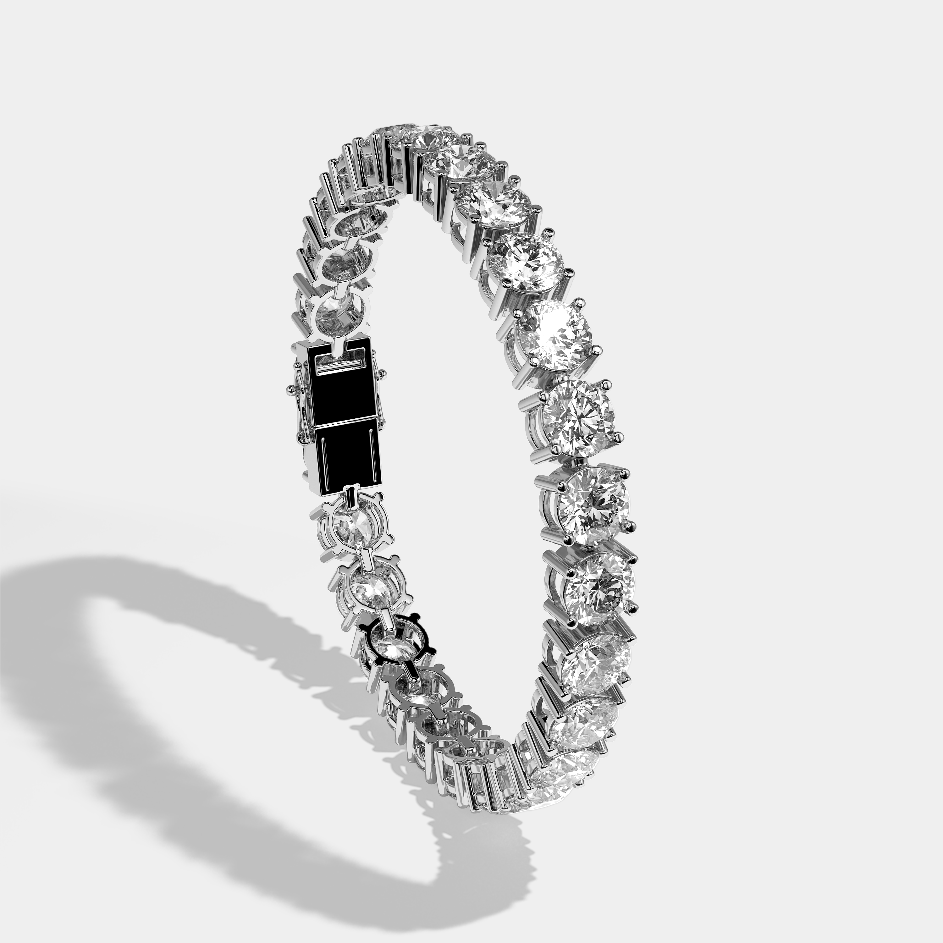 Twin Diamond Round Brilliant Tennis Bracelet 3MM 18K White Gold 5.00ct