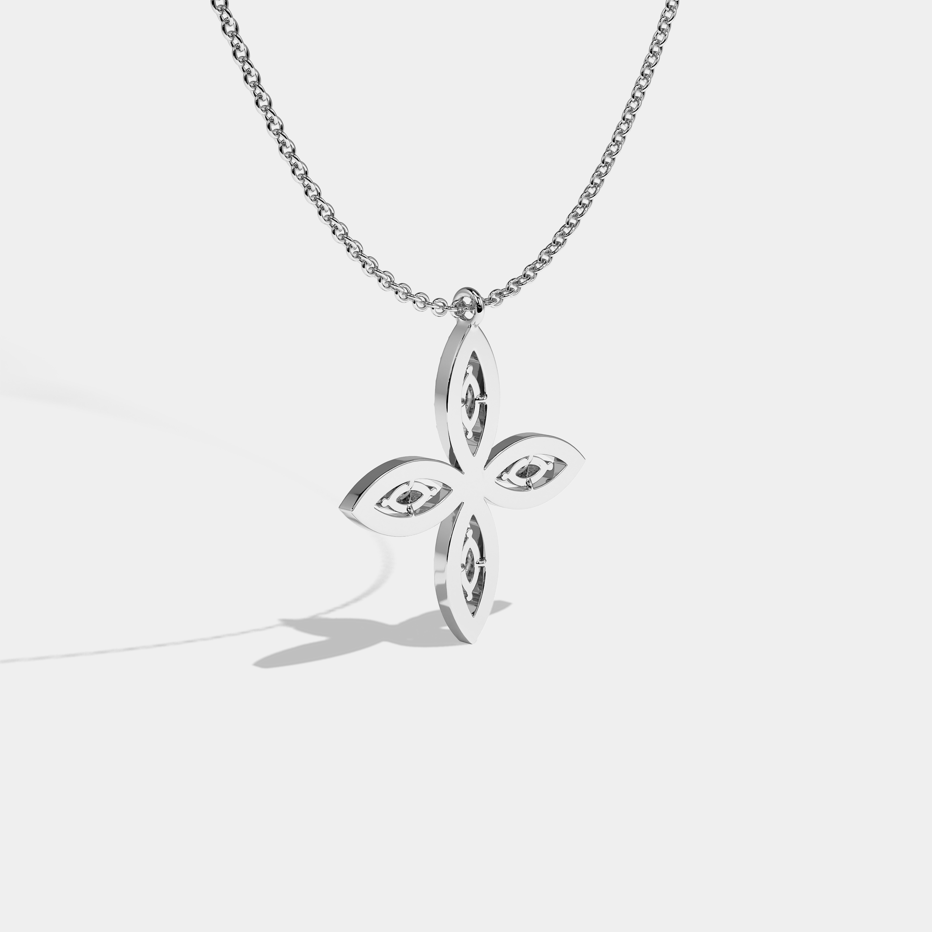 Durjini Twin Diamond Marquise Cut White Gold necklace 5.00ct