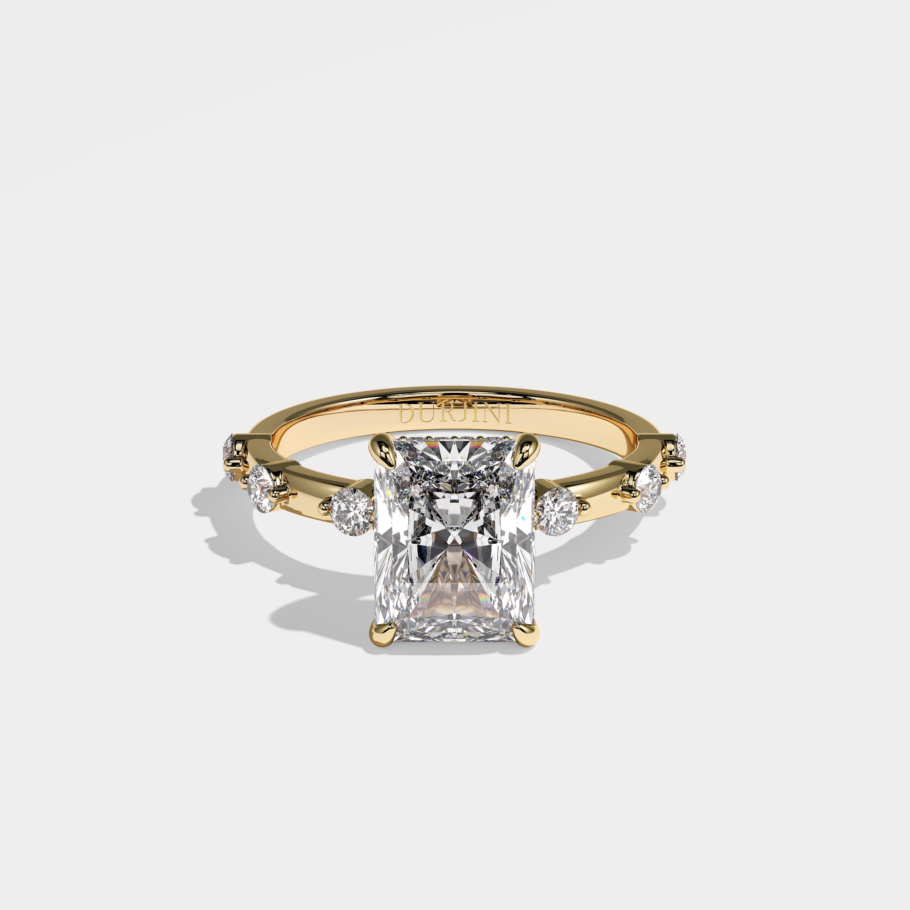 Anima Diamond Radiant Halo Engagement Ring 18K Yellow Gold 5.50ct