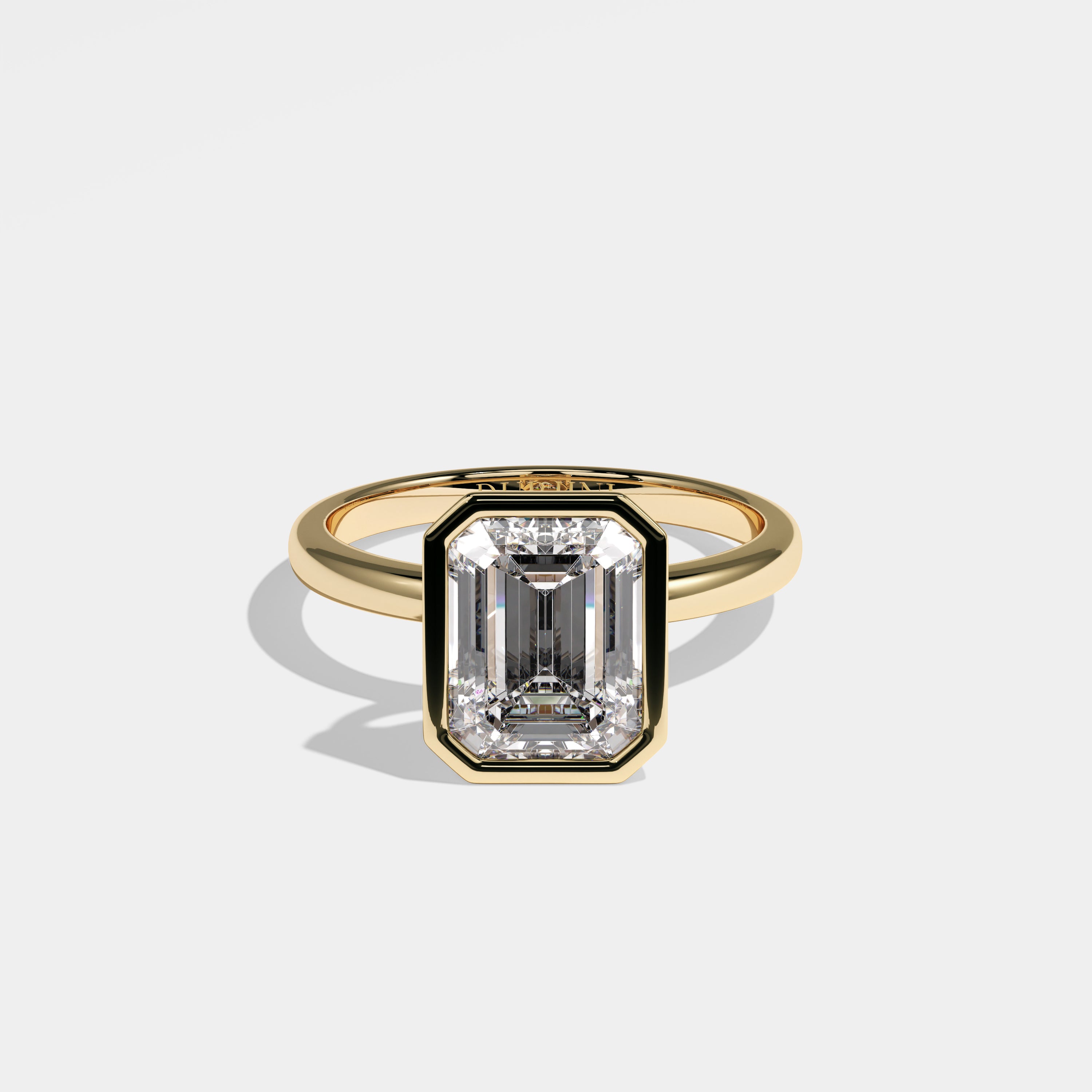 High Diamond Emerald Engagement Ring 18K Yellow Gold 3.00ct