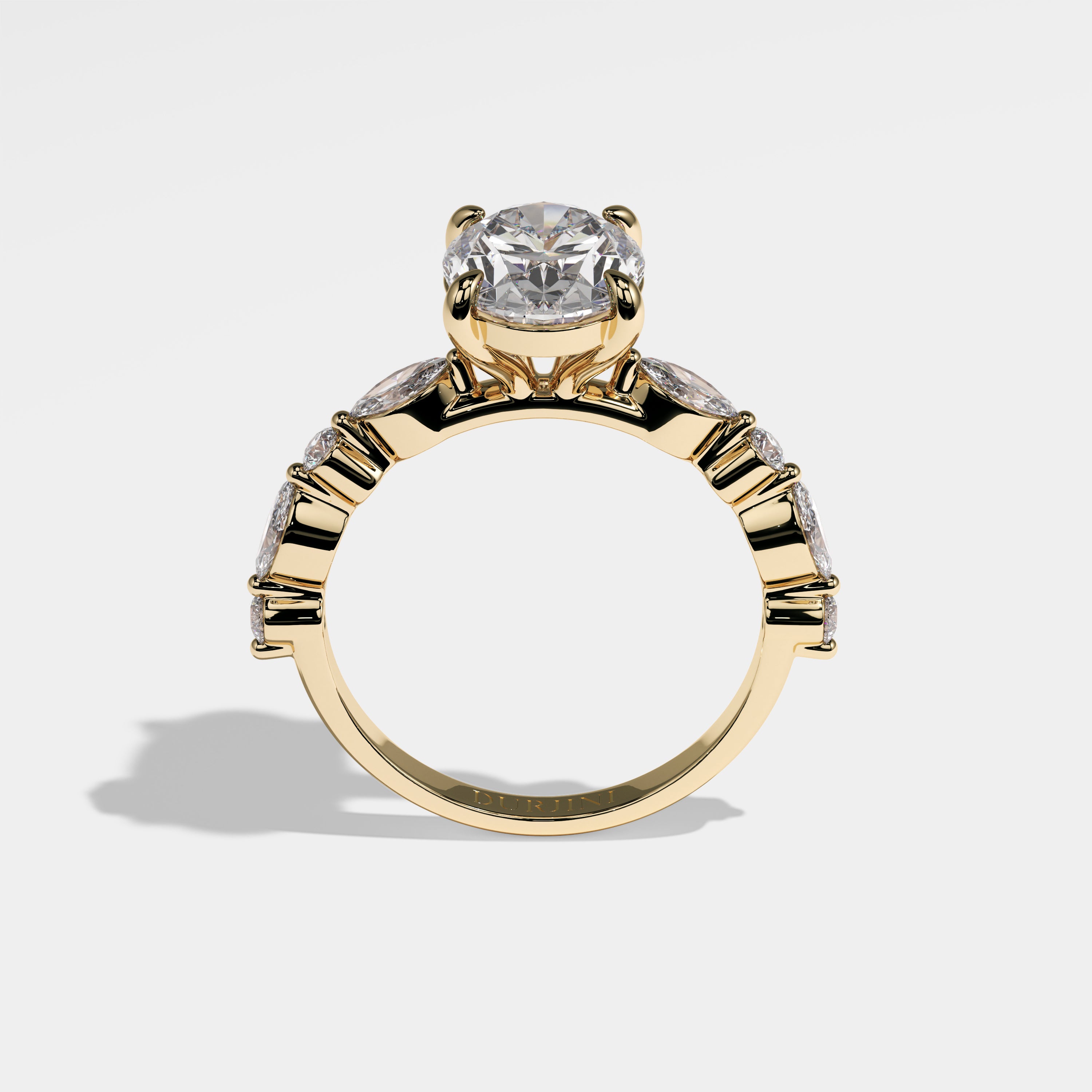 Strength Diamond Oval Engagement Ring 18K Yellow Gold 6.00ct