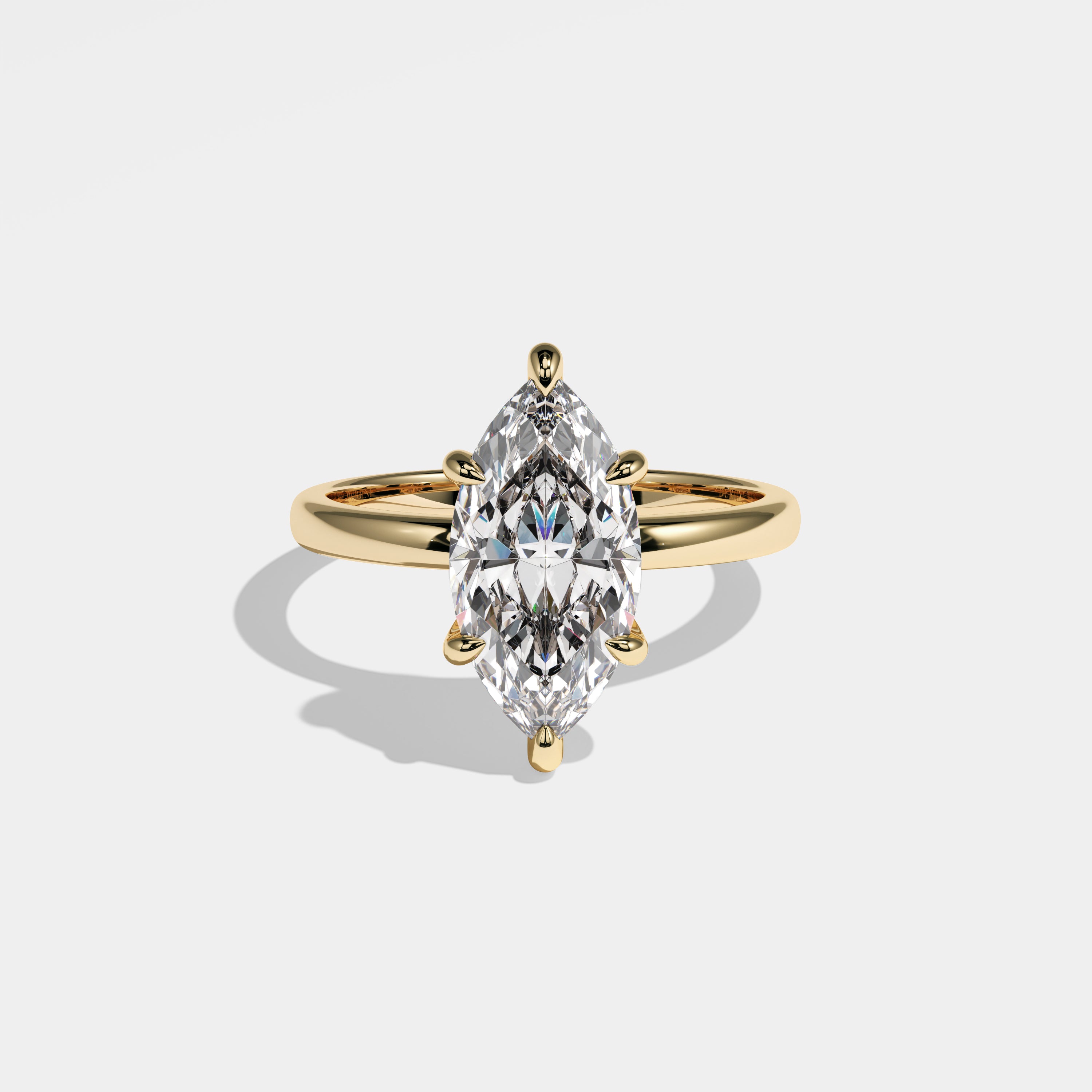 Britain Diamond Marquise Engagement Ring 18K Yellow Gold 3.00ct
