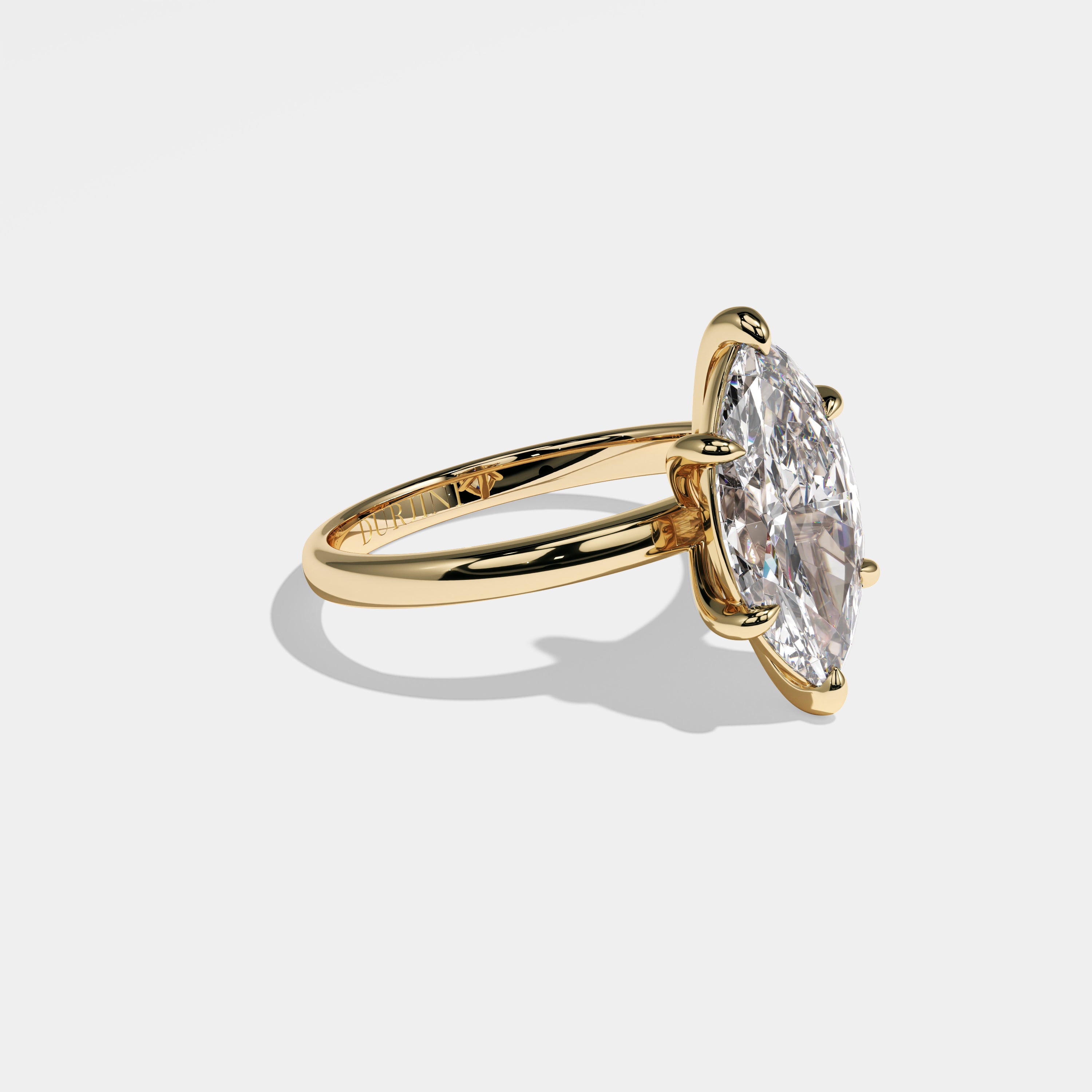 Britain marquise diamond engagement ring in 18K yellow gold by Kurbãni Durjini, right view