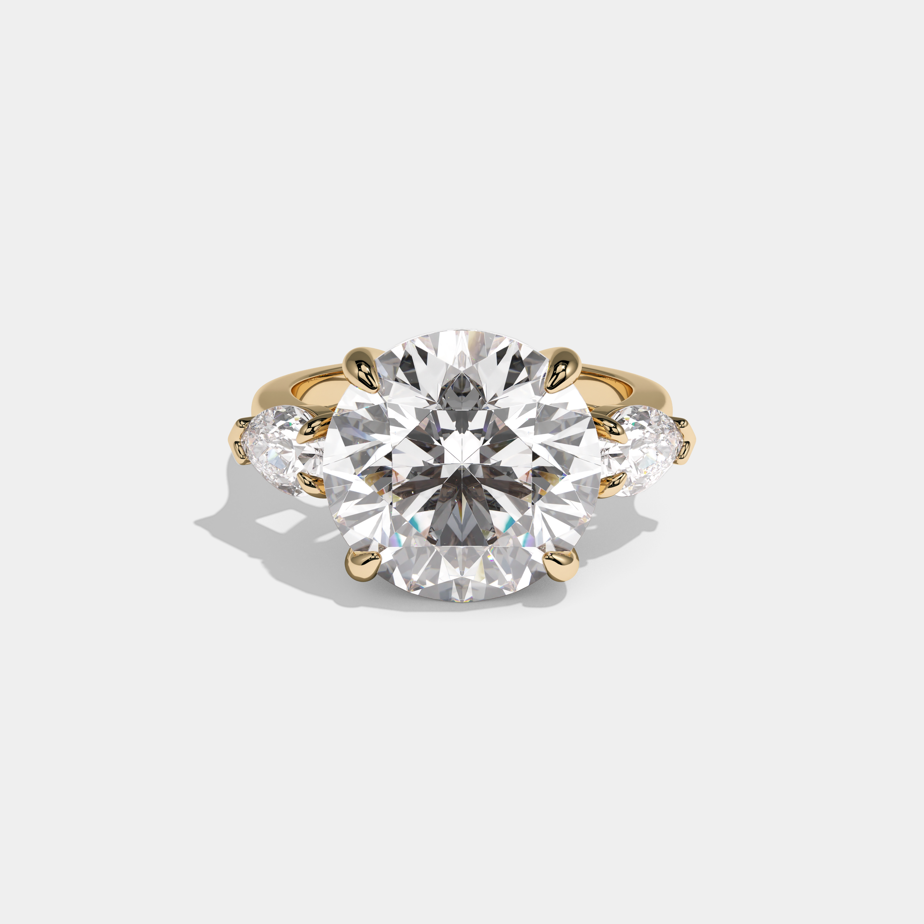Diana Round Brilliant Cut Diamond Halo Plain Band Engagement Ring 8ct 18k Yellow Gold