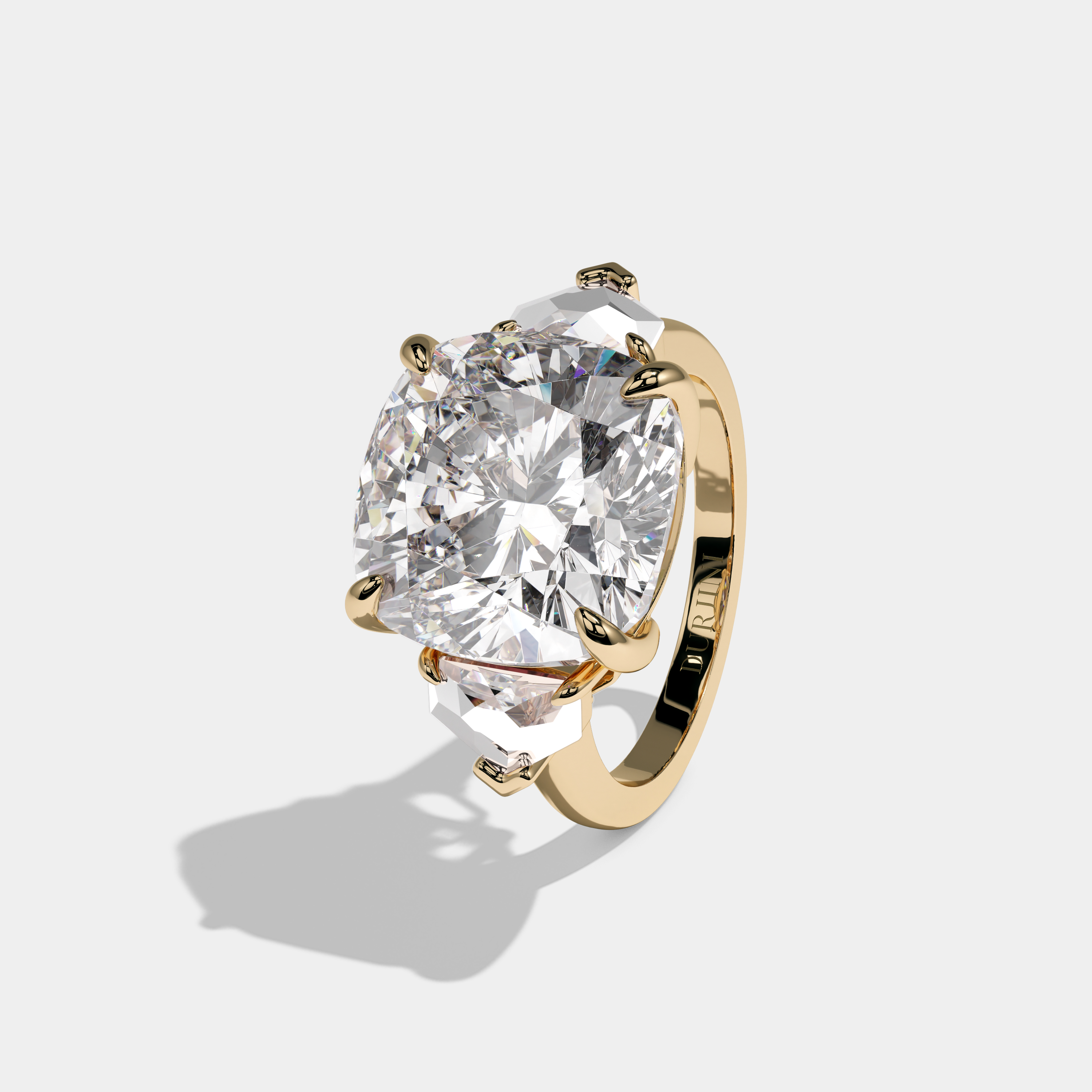 Victoria Cushion Cut Diamond Halo Engagement Ring 8ct 18k Yellow Gold