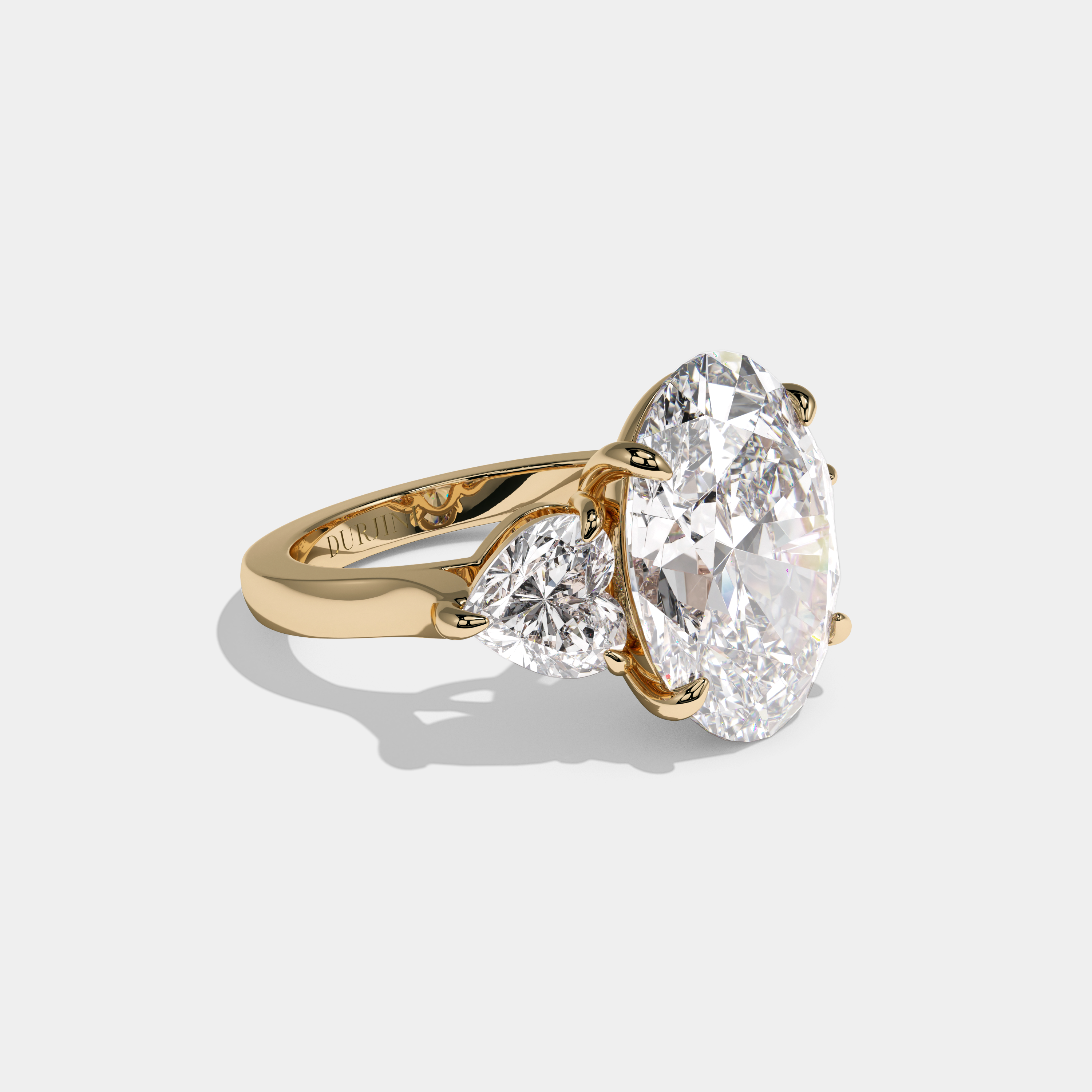 Eleanor Oval Cut Diamond Halo Engagement Ring 10ct 18k Yellow Gold