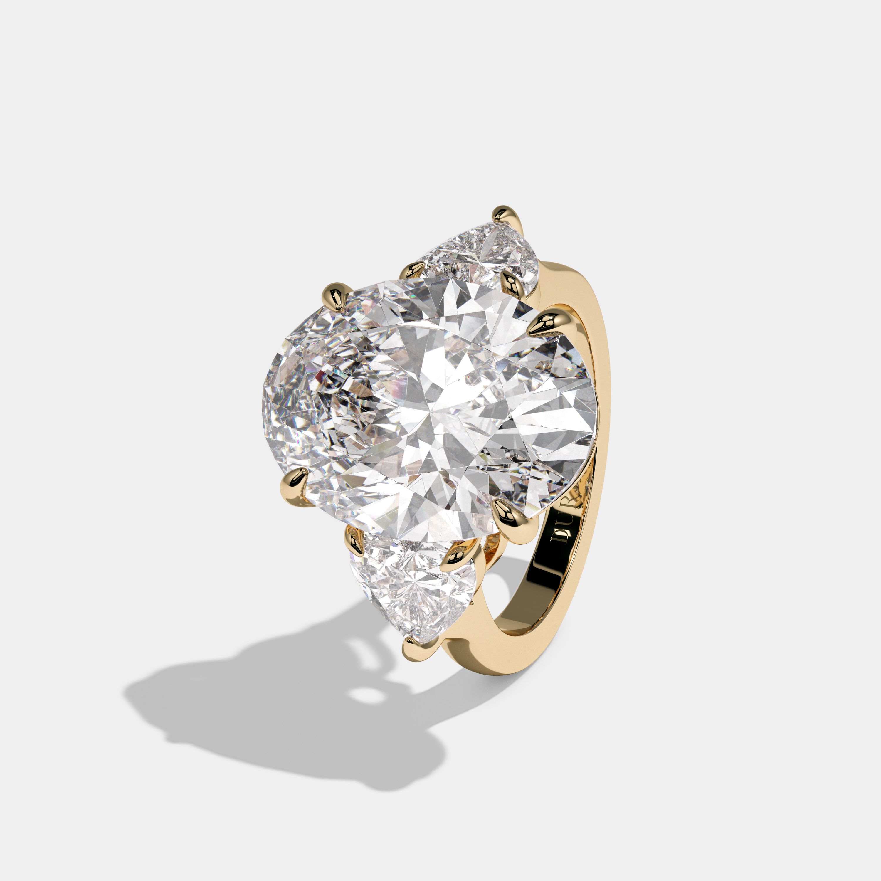 Charlotte Oval Cut Diamond Halo Engagement Ring Simple band 10ct 18K Yellow Gold