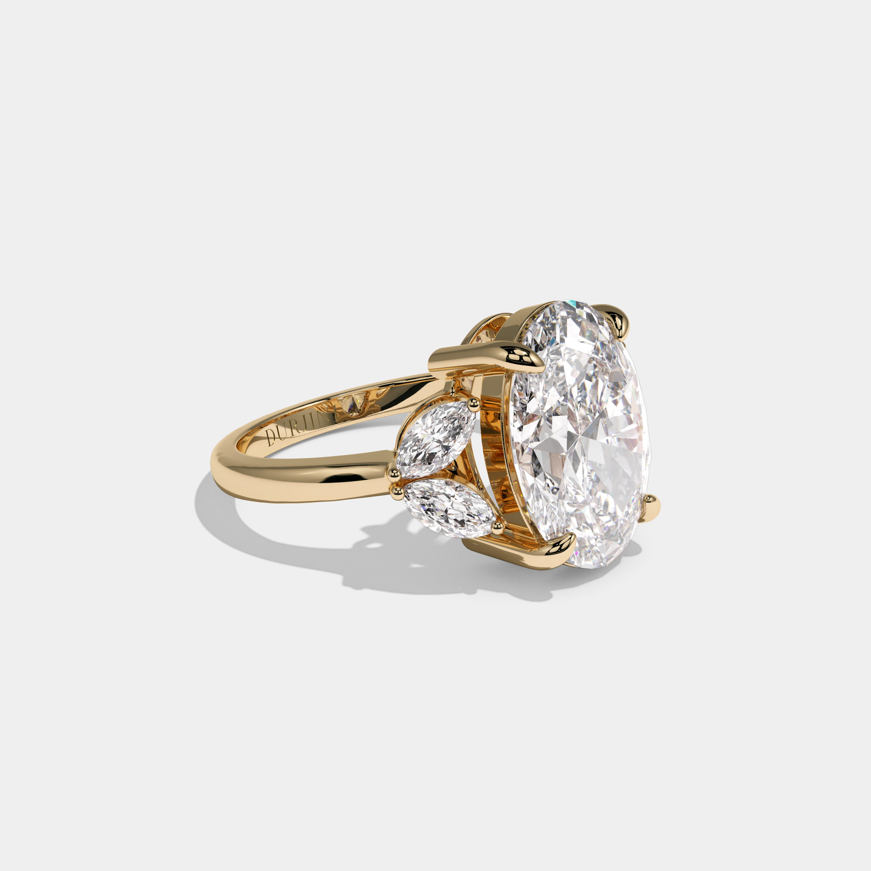 Eleanor Oval Cut Diamond Halo Engagement Ring Simple Band 8ct 18K Yellow Gold