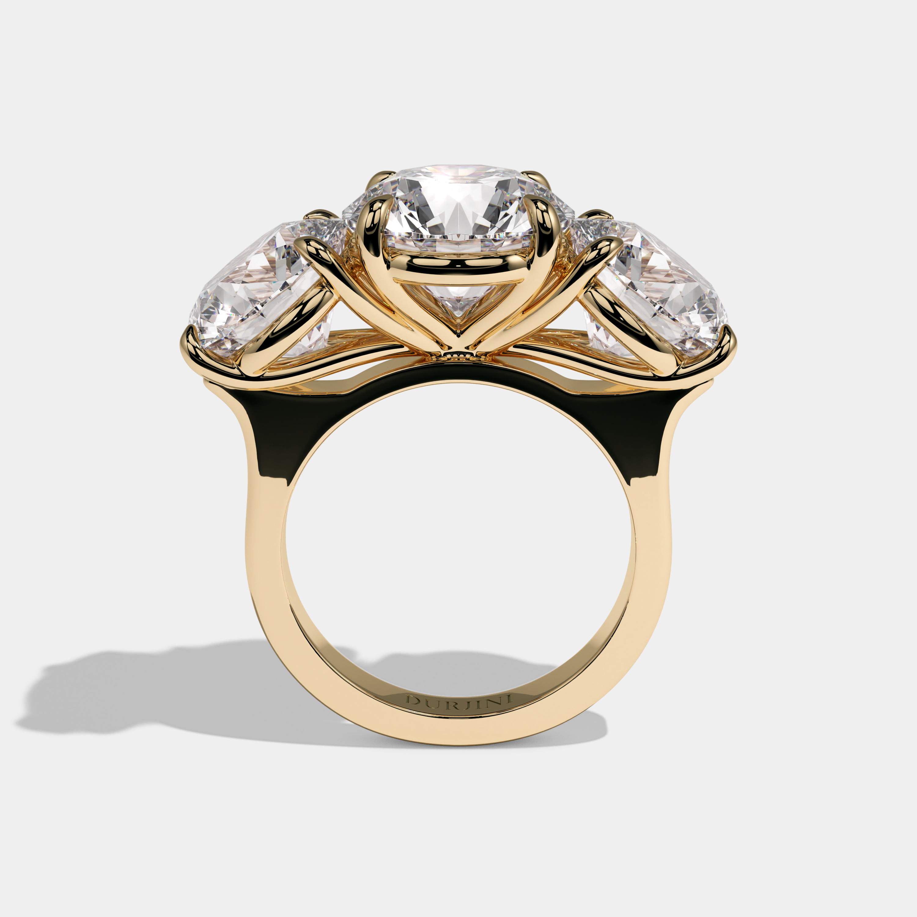 Cecily Round Brilliant Cut Diamond Halo Engagement Ring 12ct 18K Yellow Gold