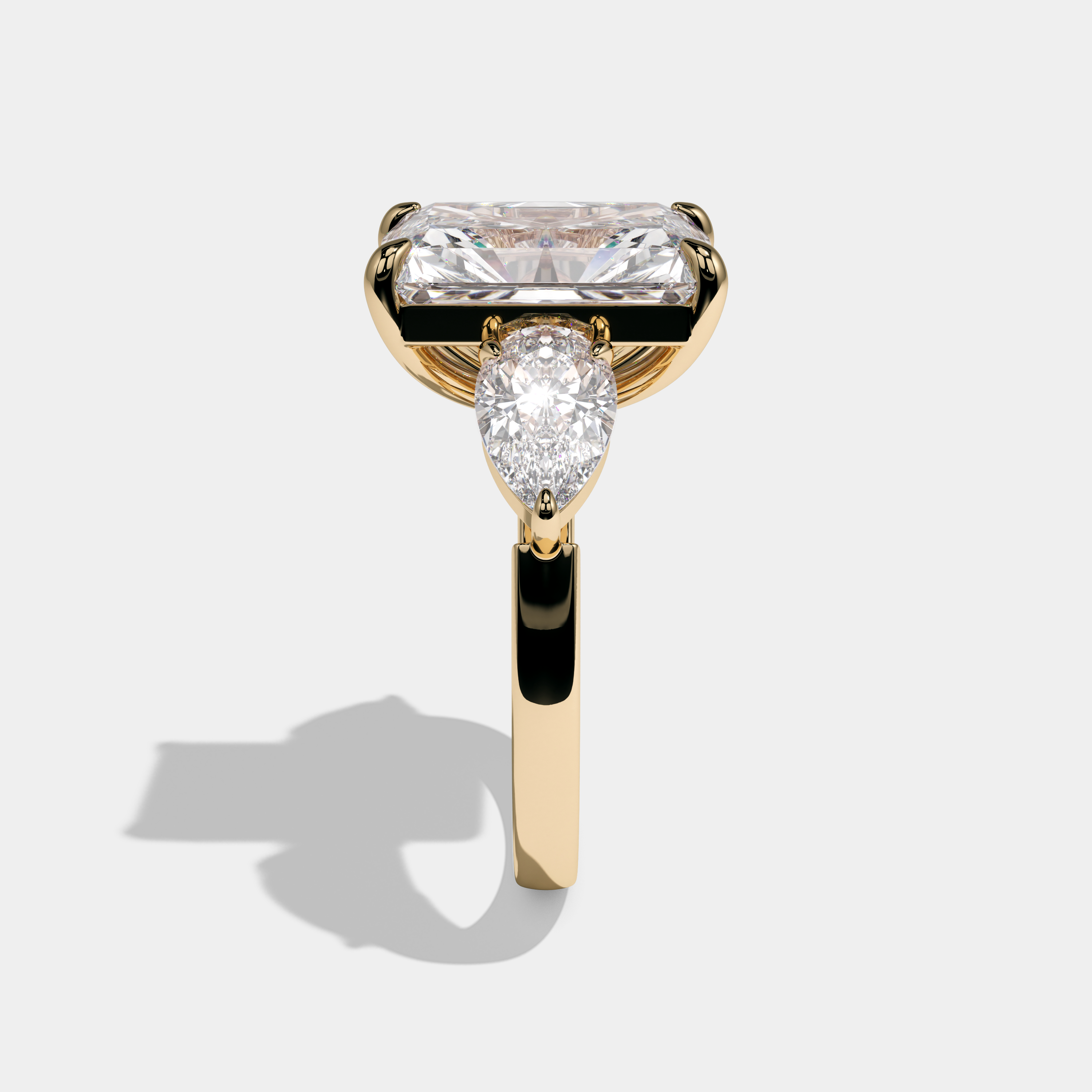 Celestine Radiant Cut Diamond Halo Engagement Ring 10ct 18K Yellow Gold