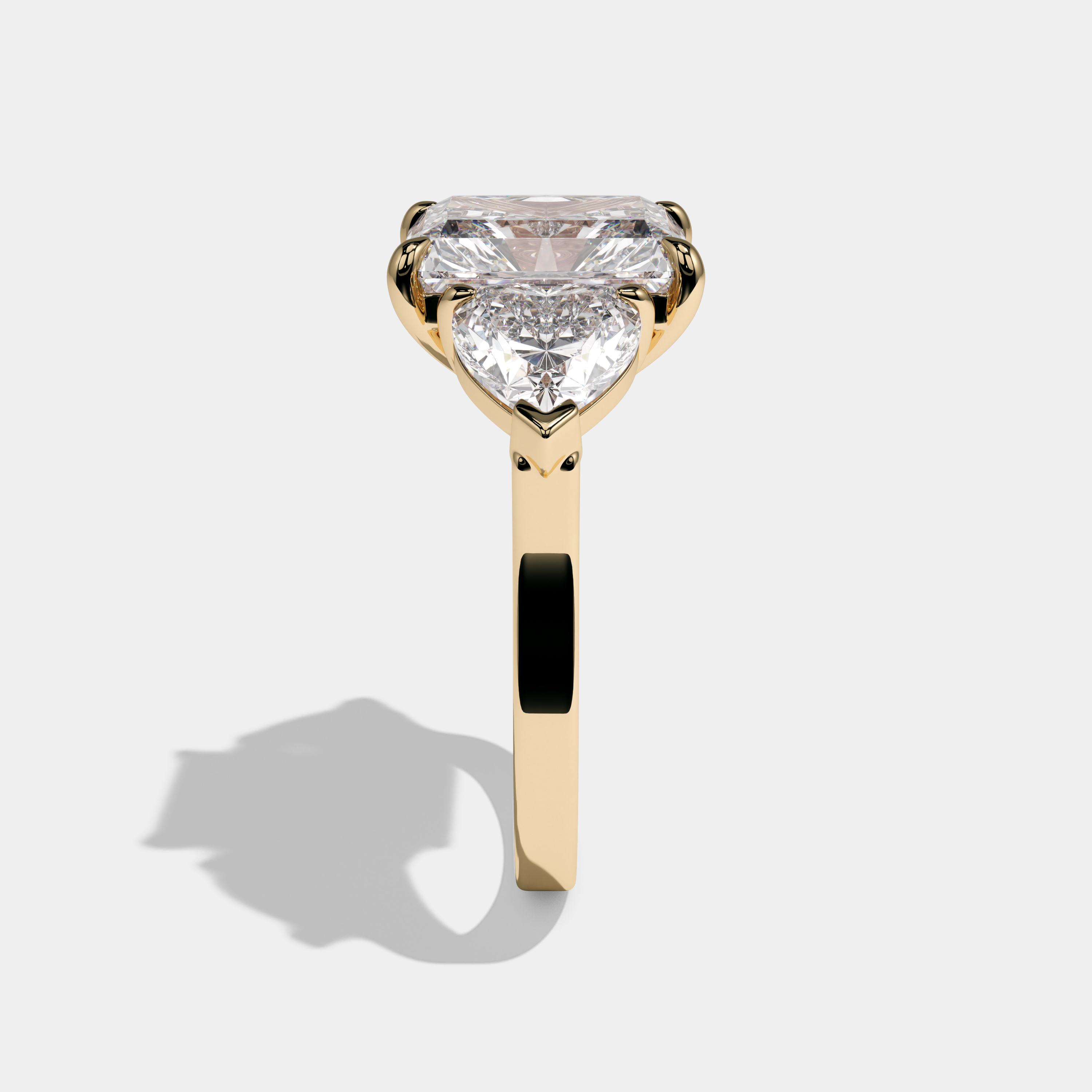 Rosie Radiant Cut Diamond Halo Engagement Ring Simple Band 10ct 18K Yellow Gold