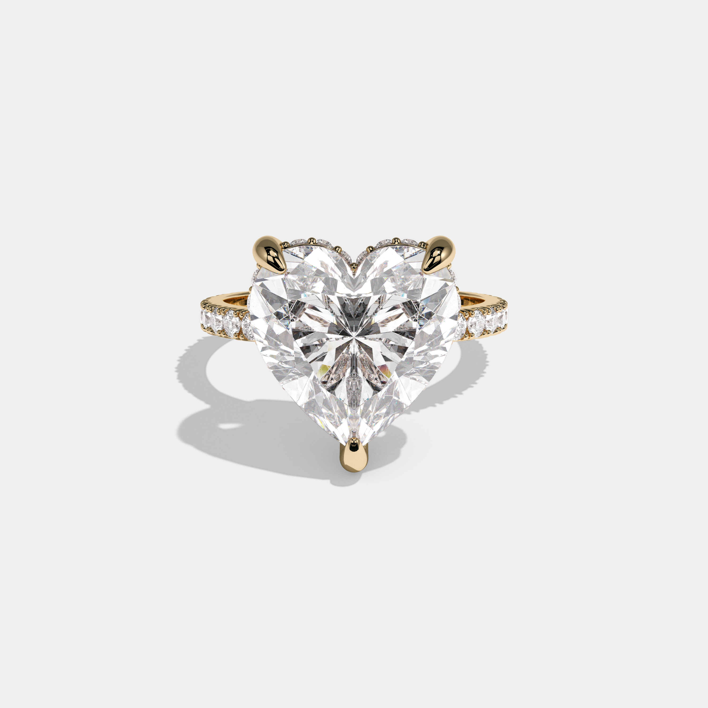 Beatrice Heart Cut Diamond Halo Engagement Ring 10ct 18K Yellow Gold