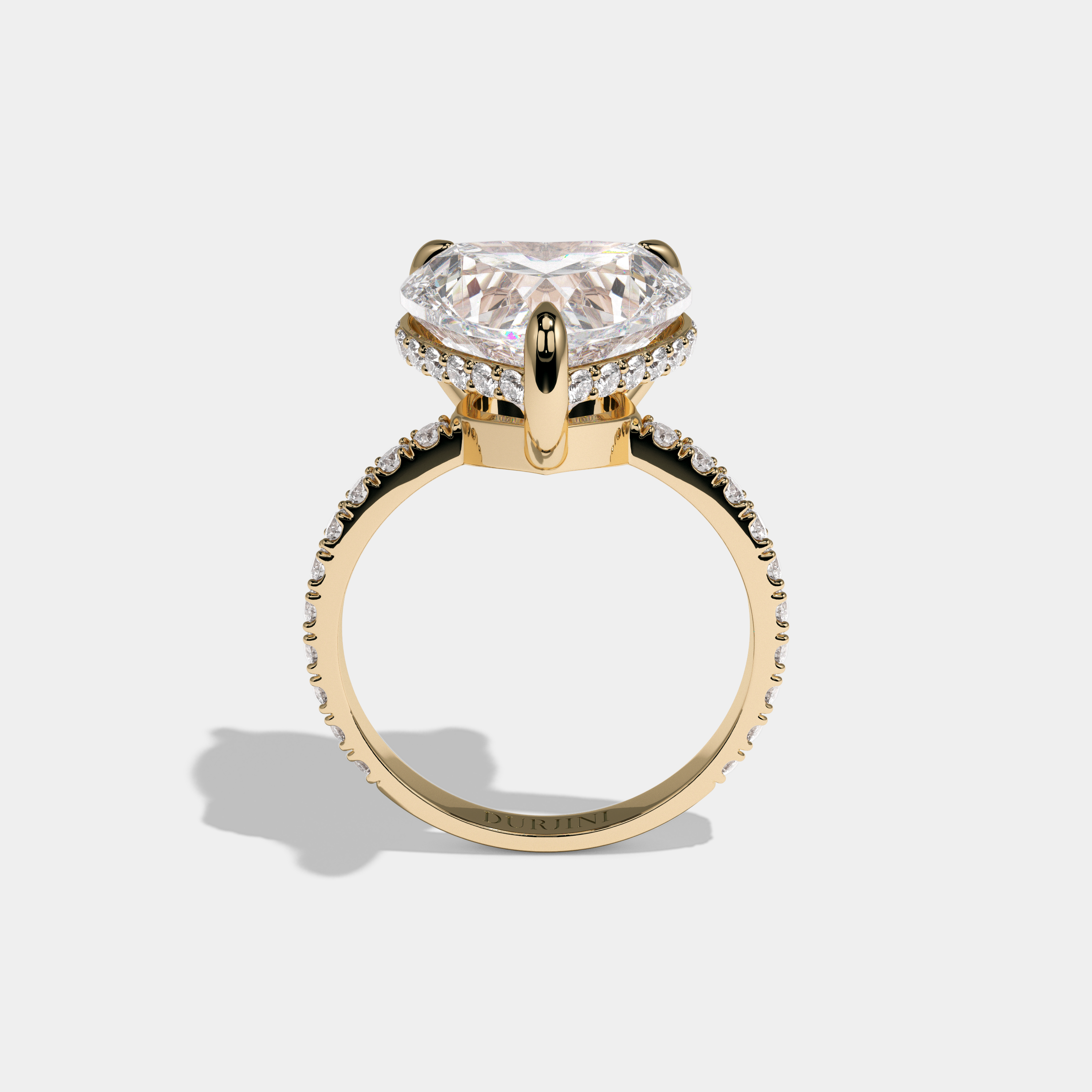 Beatrice Heart Cut Diamond Halo Engagement Ring 10ct 18K Yellow Gold