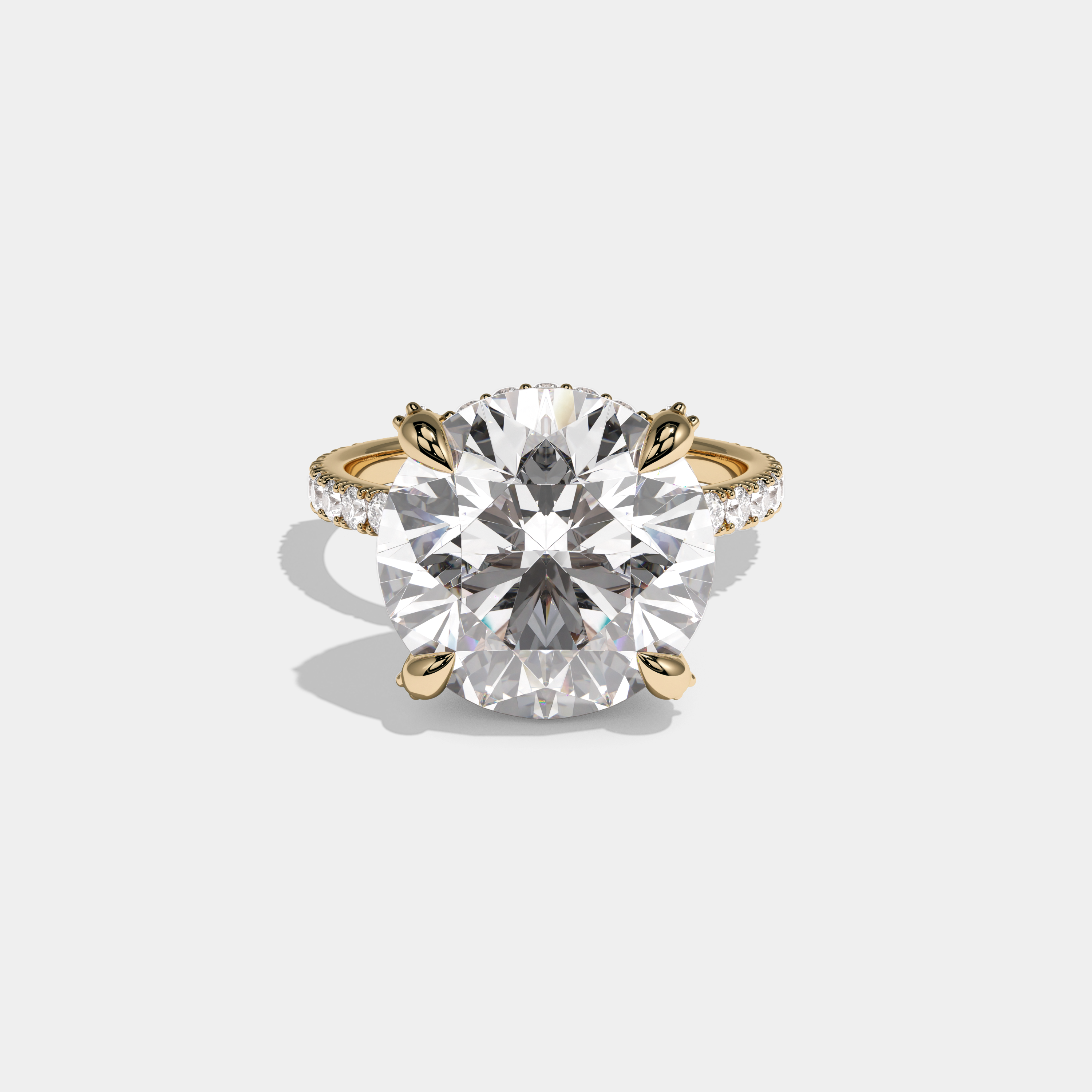 Charlotte Round Brilliant Cut Diamond Halo Engagement Ring 10ct 18K Yellow Gold