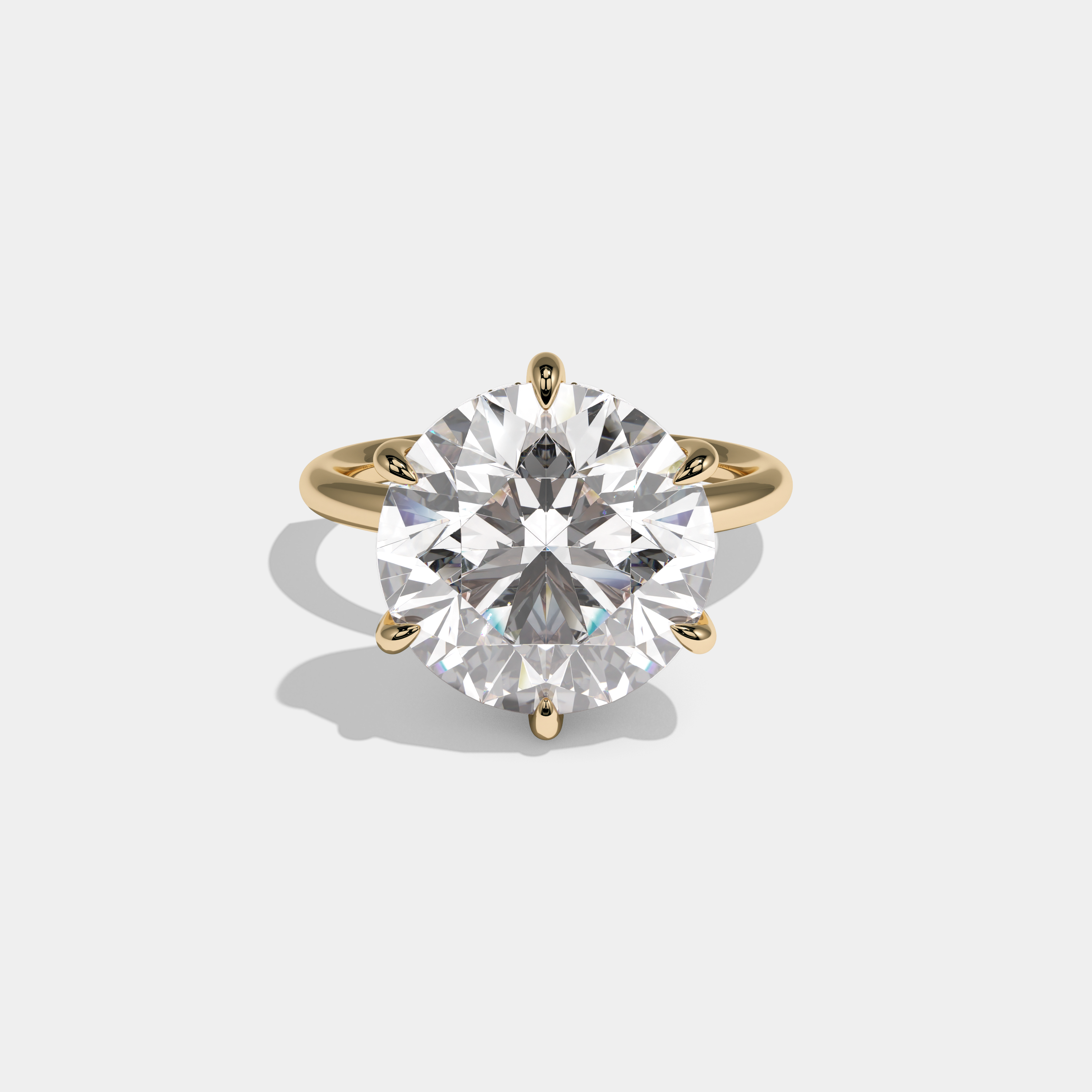 Sophia Round Brilliant Cut Diamond Halo Plain Band Engagement Ring 10ct 18K Yellow Gold