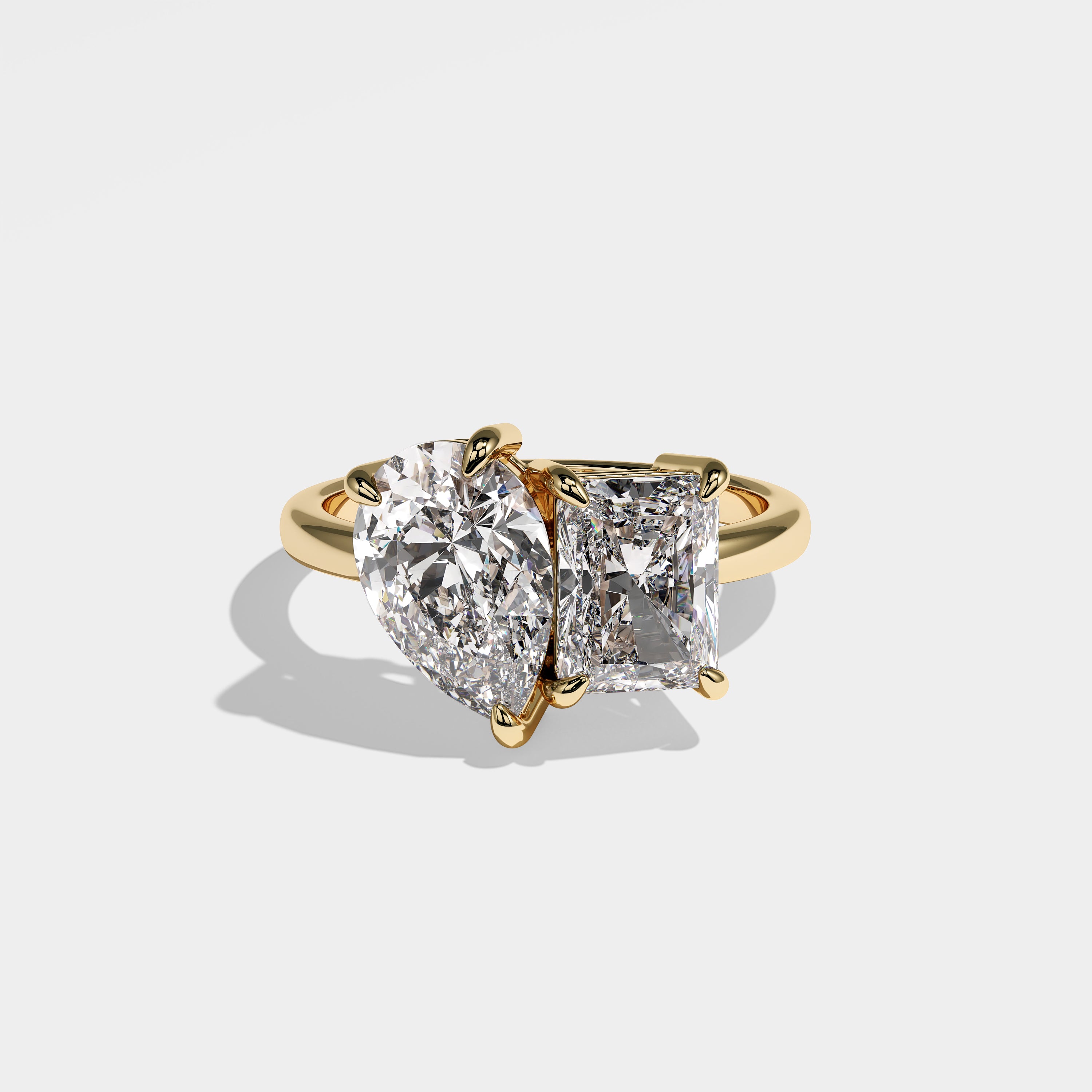 Prophecy Diamond Pear Engagement Ring 18K Yellow Gold 4.00ct