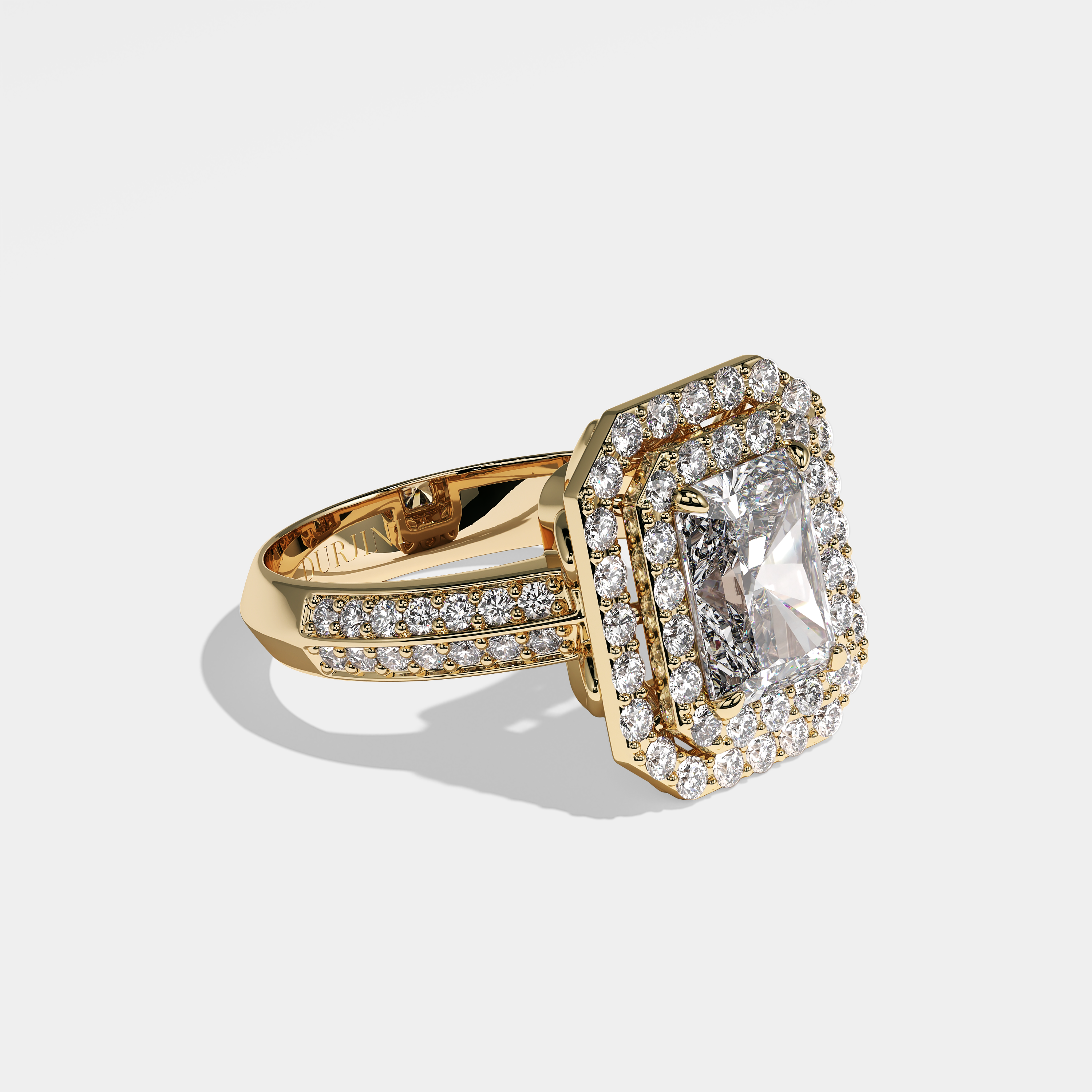 Blair Diamond Radiant Halo Engagement Ring 18K Yellow Gold 8.00ct