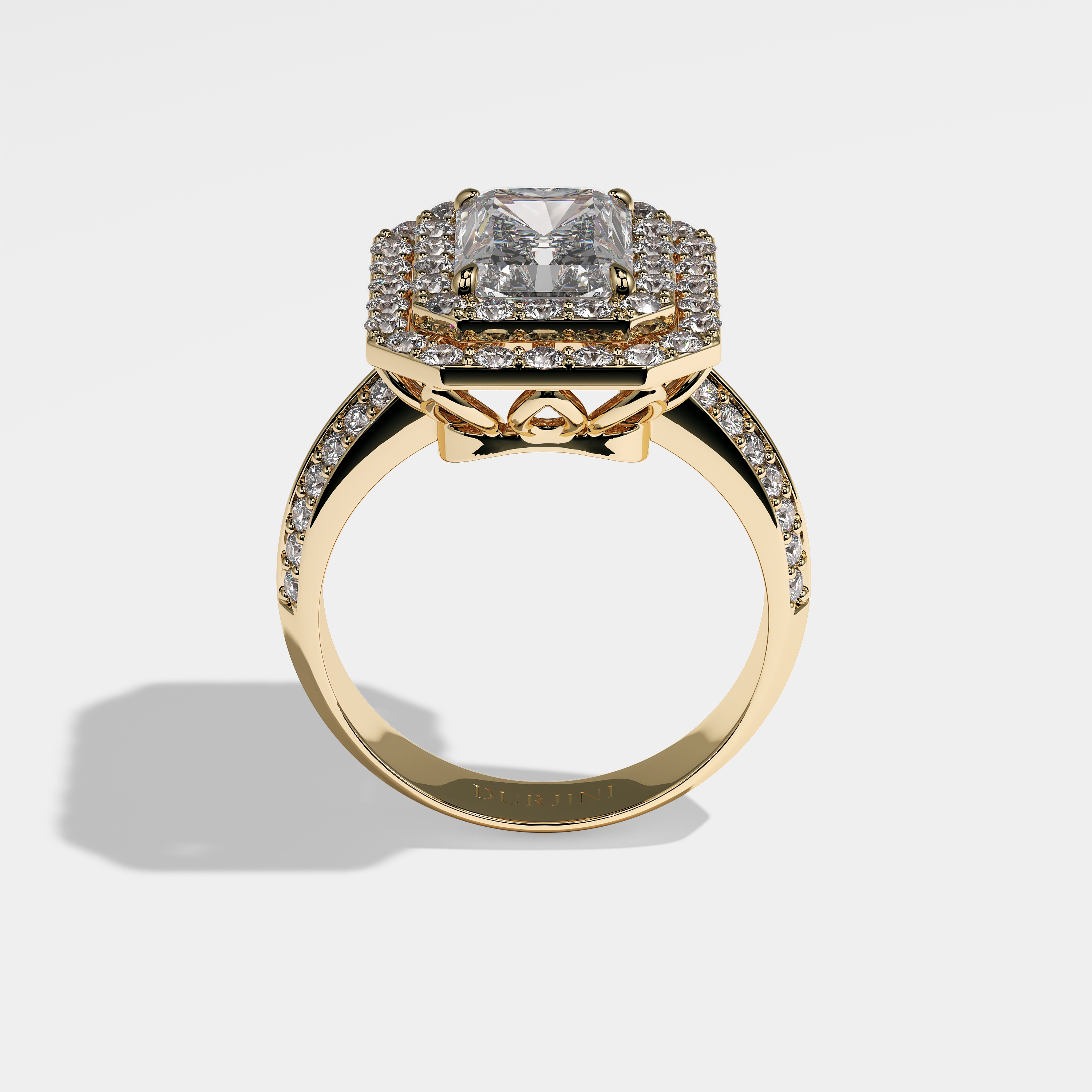 Blair Diamond Radiant Halo Engagement Ring 18K Yellow Gold 8.00ct