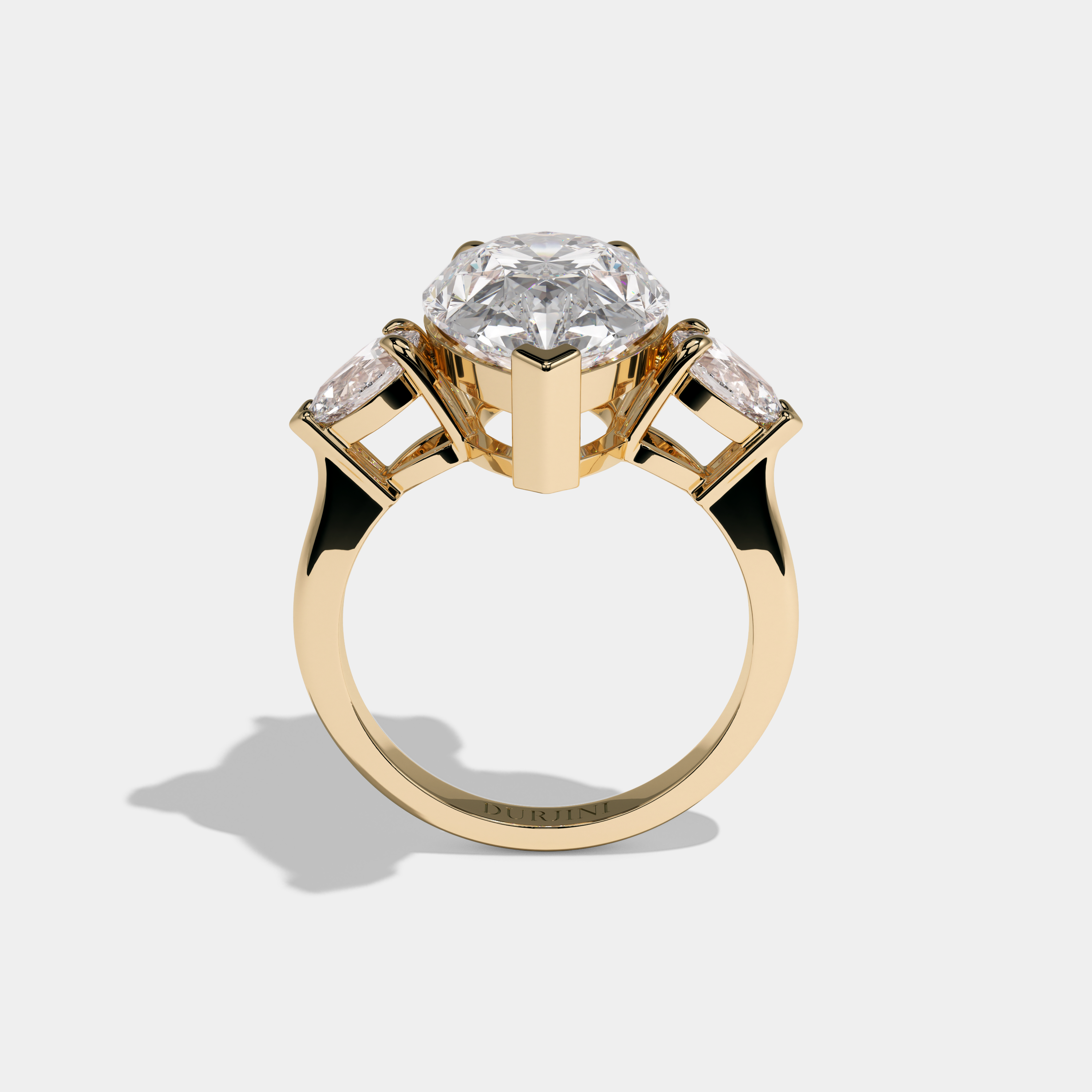 Arabella Pear Cut Diamond With Pear Sides Engagement Ring 10ct 18k Yellow Gold