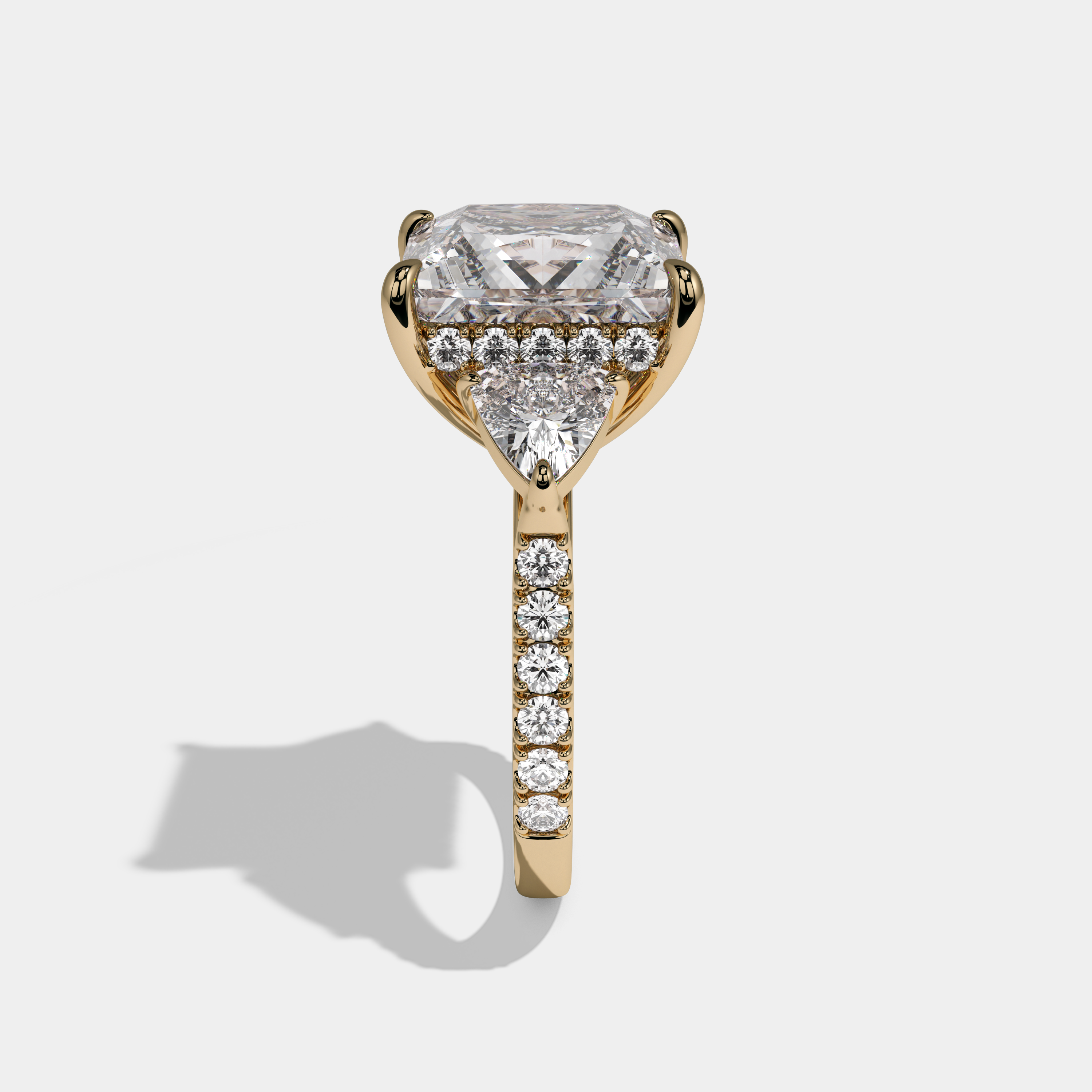 Charlotte Asscher Cut Diamond Halo Engagement Ring 10ct 18k Yellow Gold