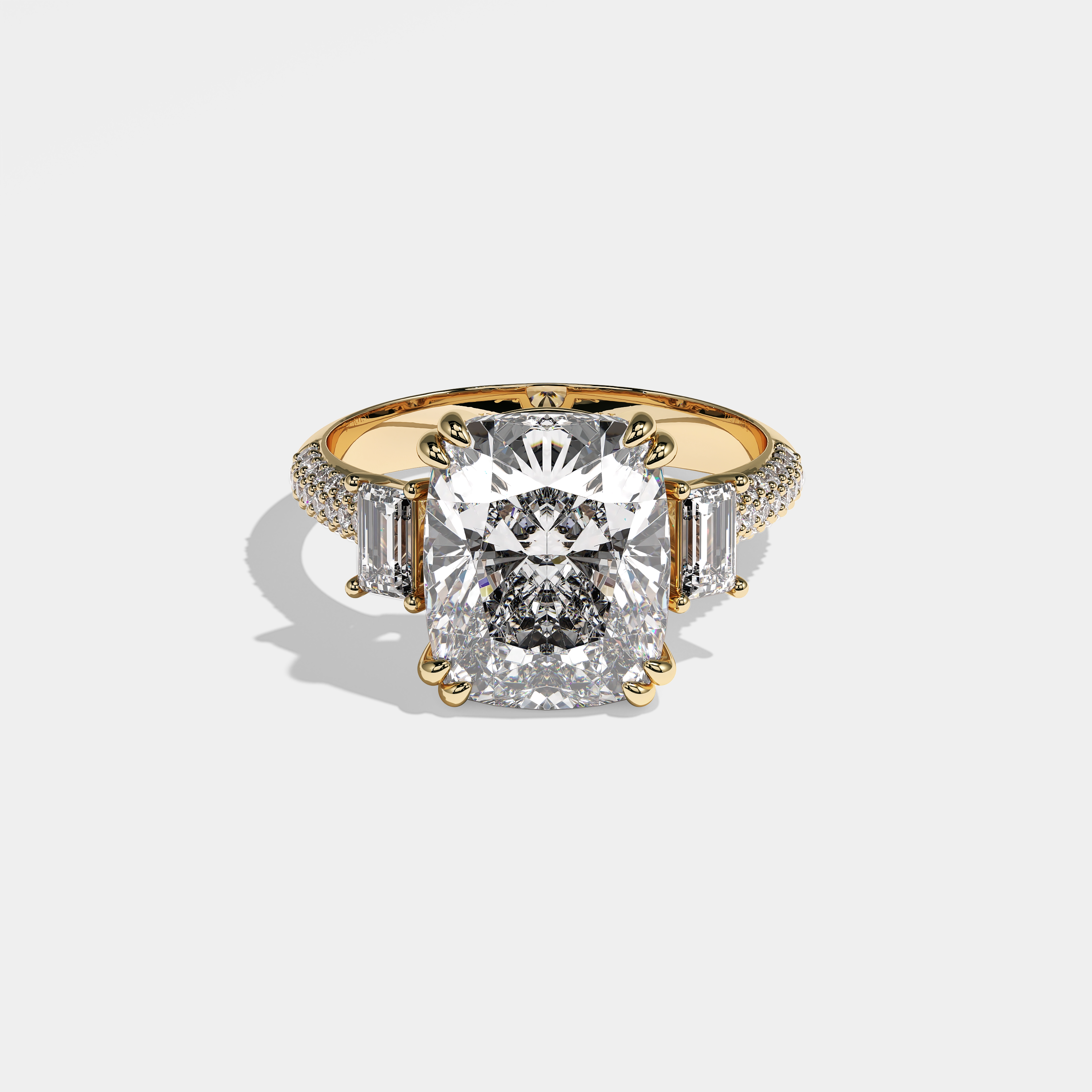Laura Diamond Cushion Engagement Ring 18K Yellow Gold 9.00ct