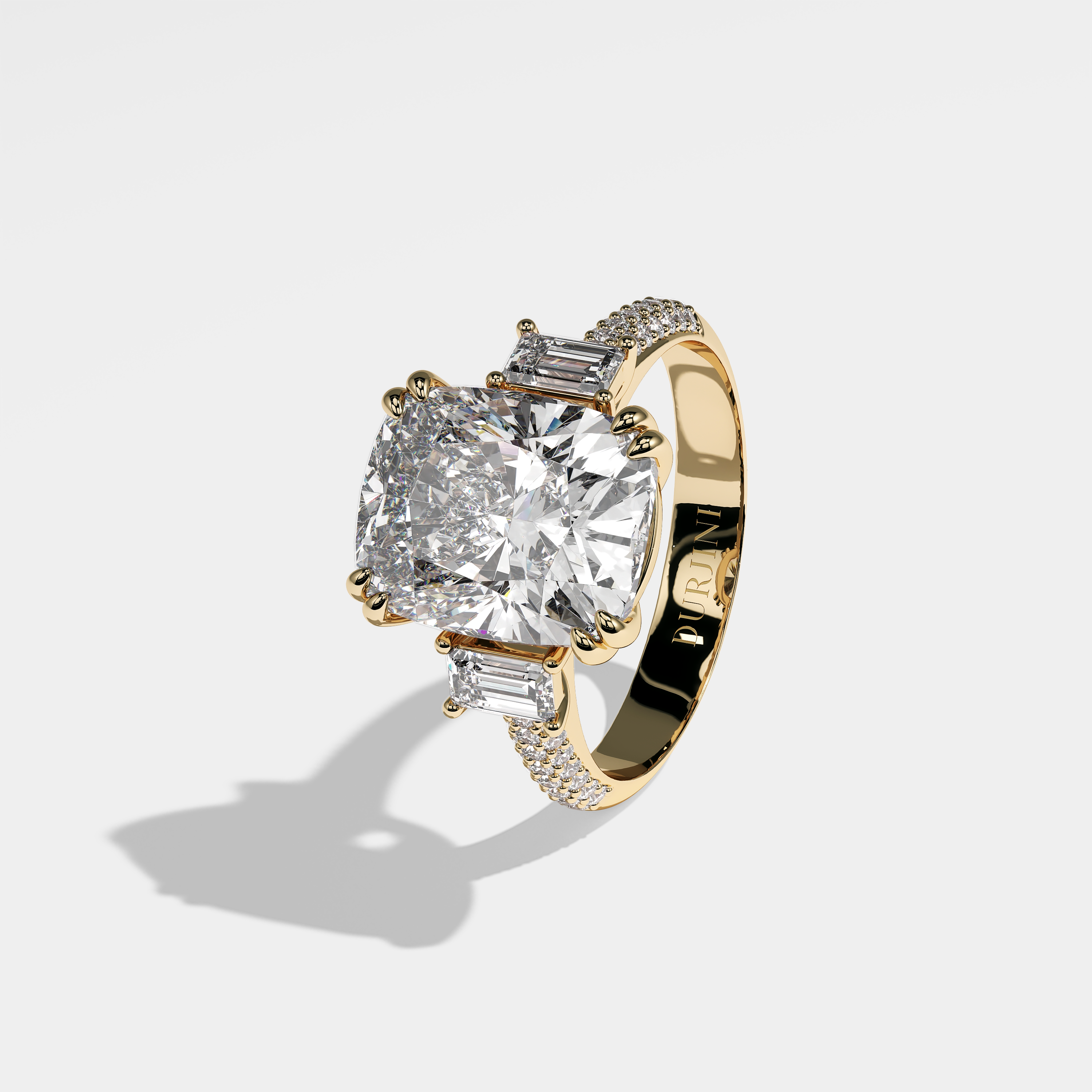 Laura Diamond Cushion Engagement Ring 18K Yellow Gold 9.00ct