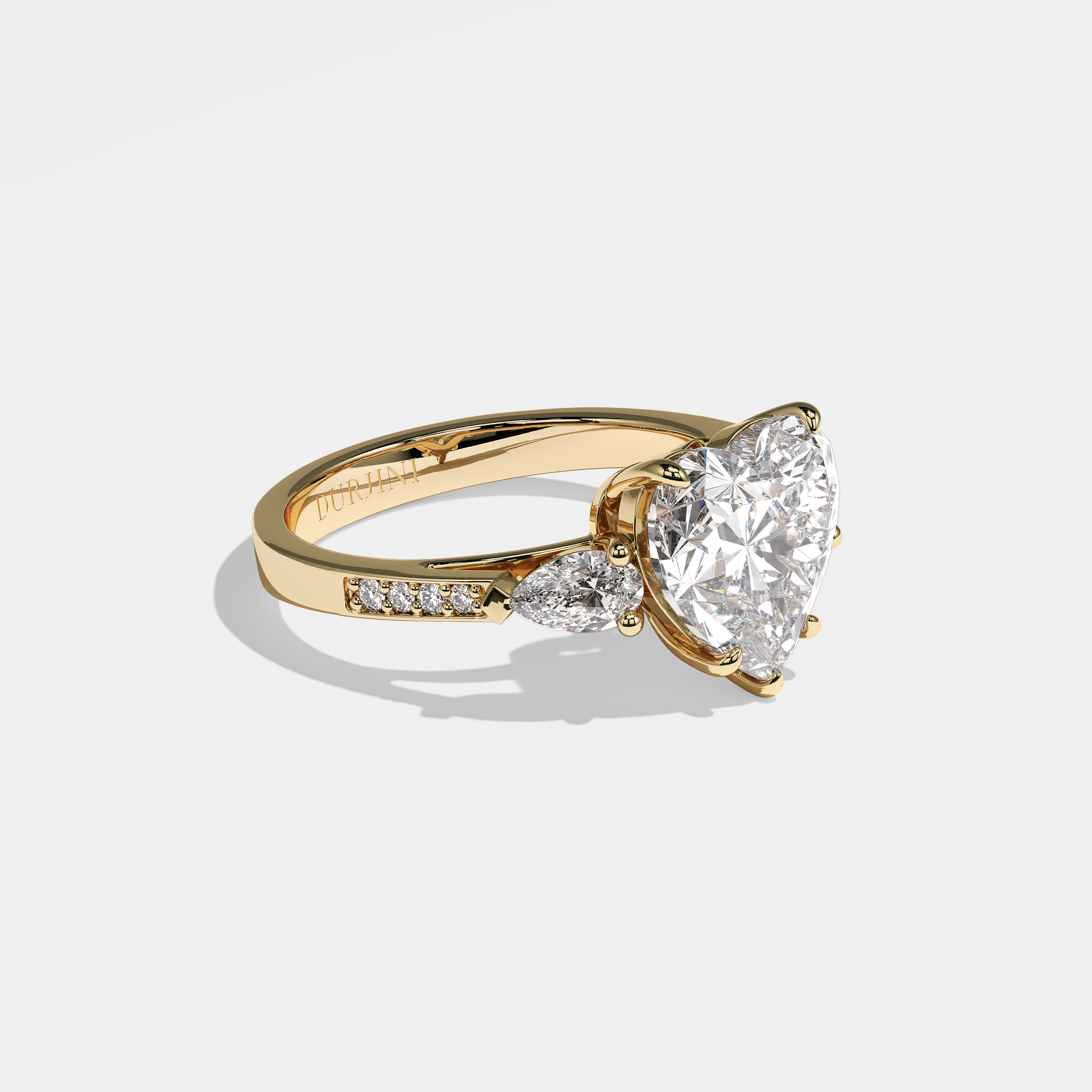 Rhonda heart diamond engagement ring in 18K yellow gold by Kurbãni Durjini, right view