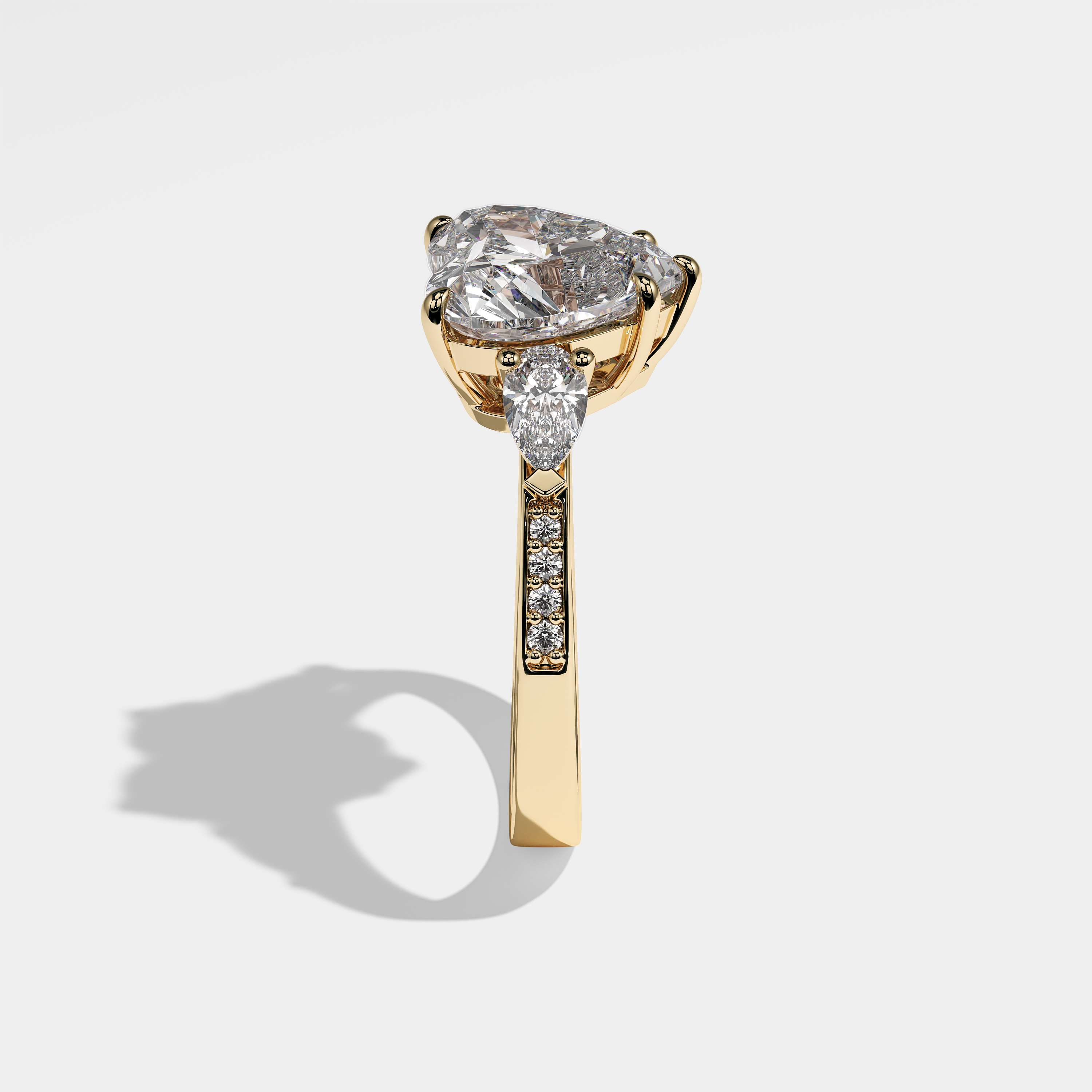 Rhonda Diamond Heart Engagement Ring 18K Yellow Gold 6.30ct