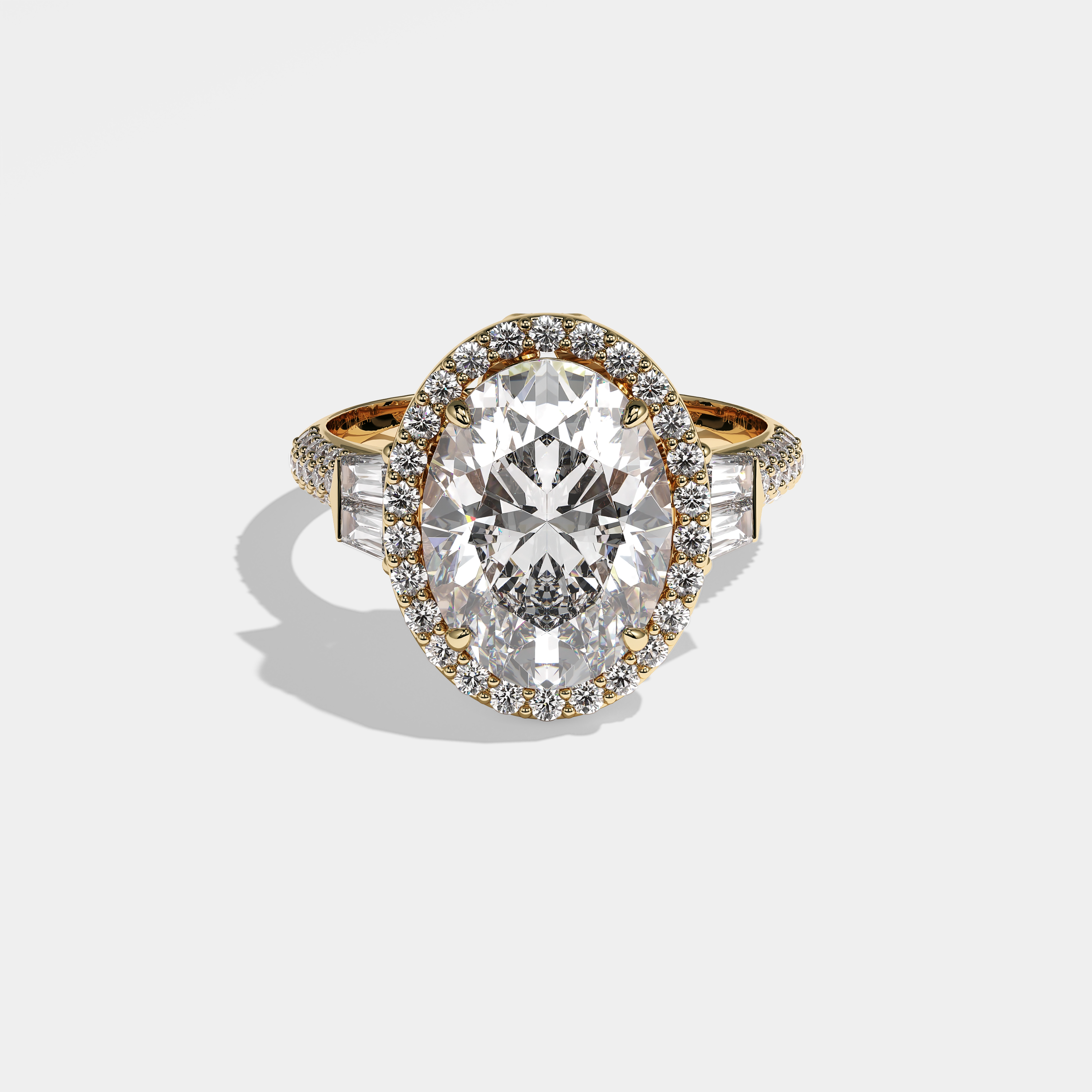 Lindsey Diamond Oval Halo Engagement Ring 18K Yellow Gold 9.50ct