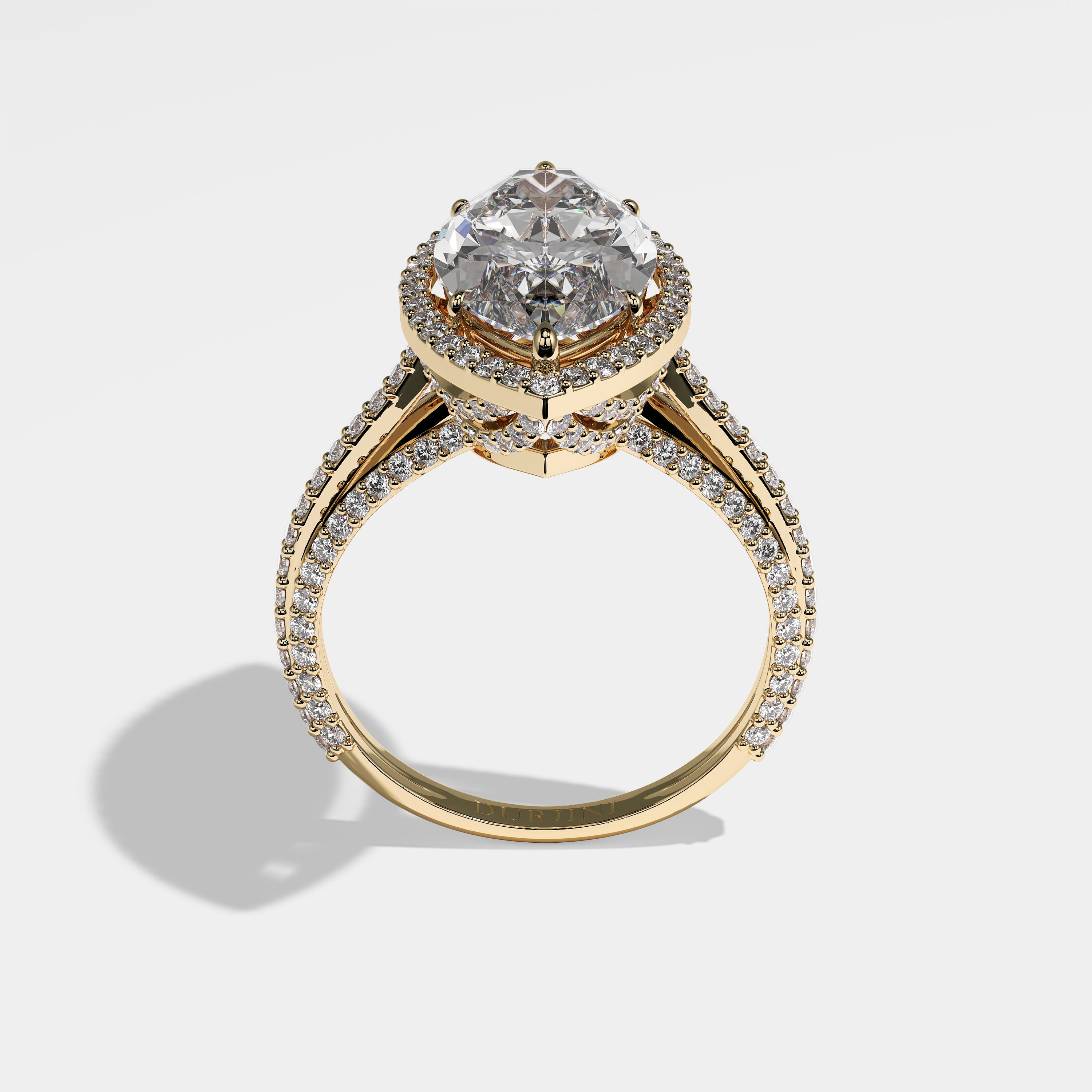 Florence Diamond Marquise Halo Engagement Ring 18K Yellow Gold 9.30ct