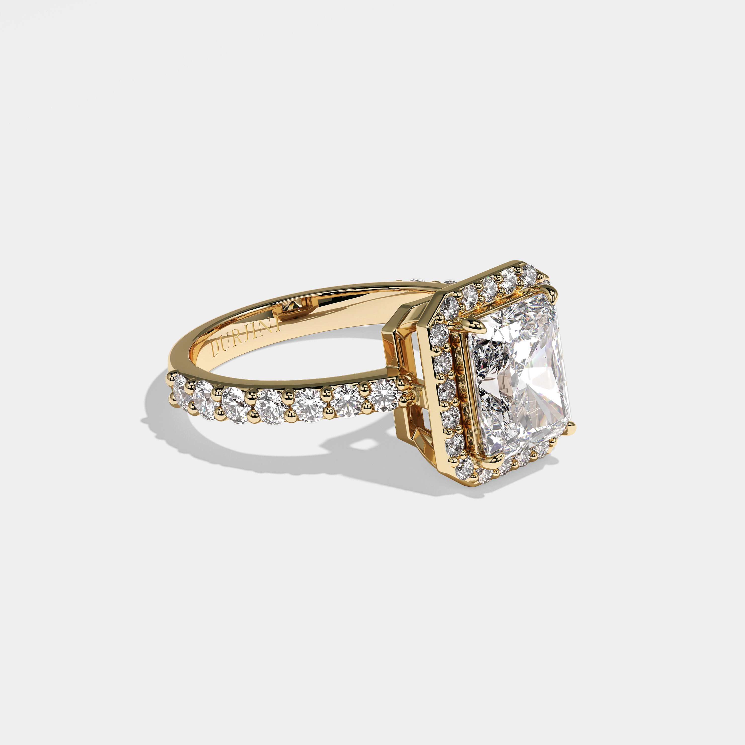 Eleana Diamond Radiant Halo Engagement Ring 18K Yellow Gold 5.30ct