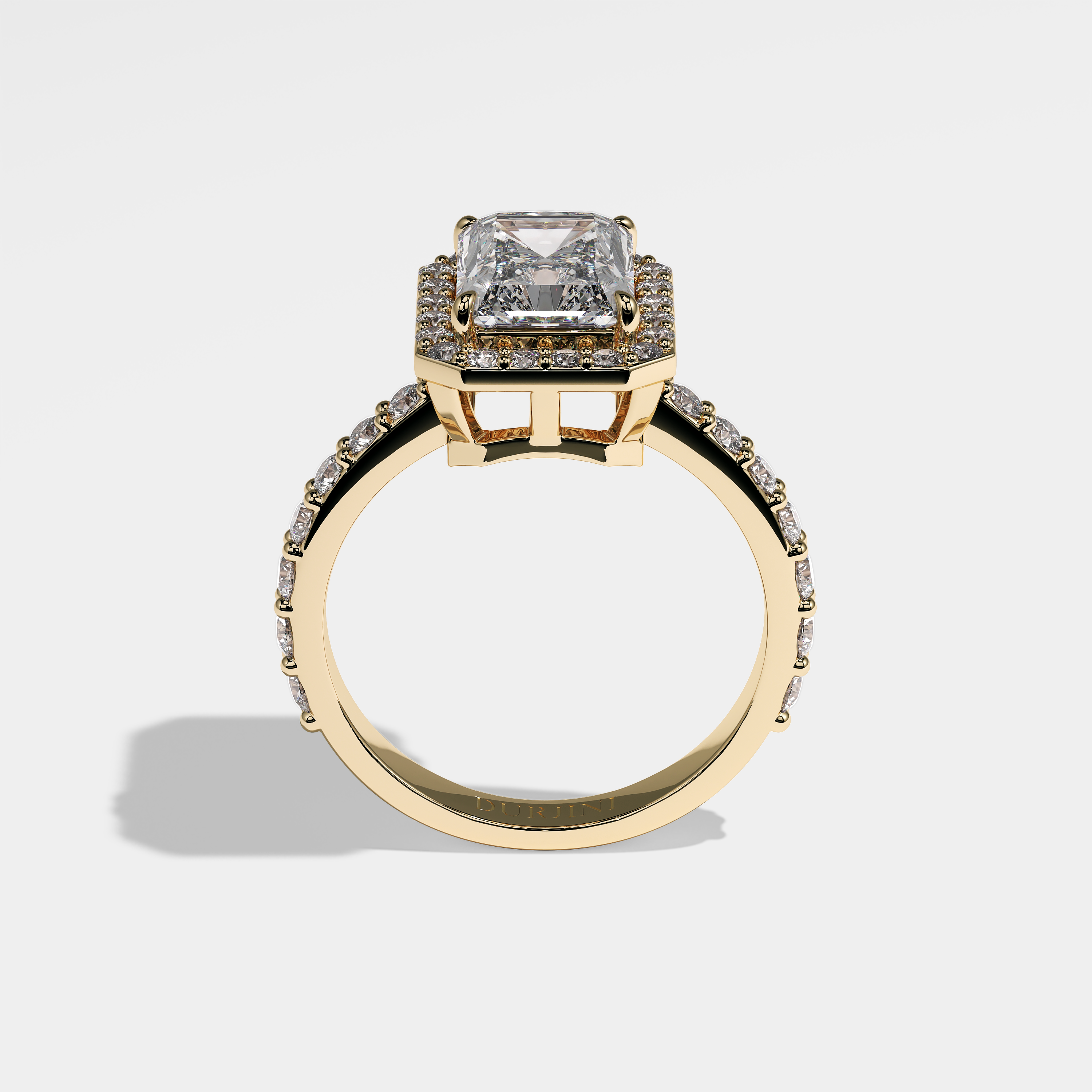 Eleana Diamond Radiant Halo Engagement Ring 18K Yellow Gold 5.30ct