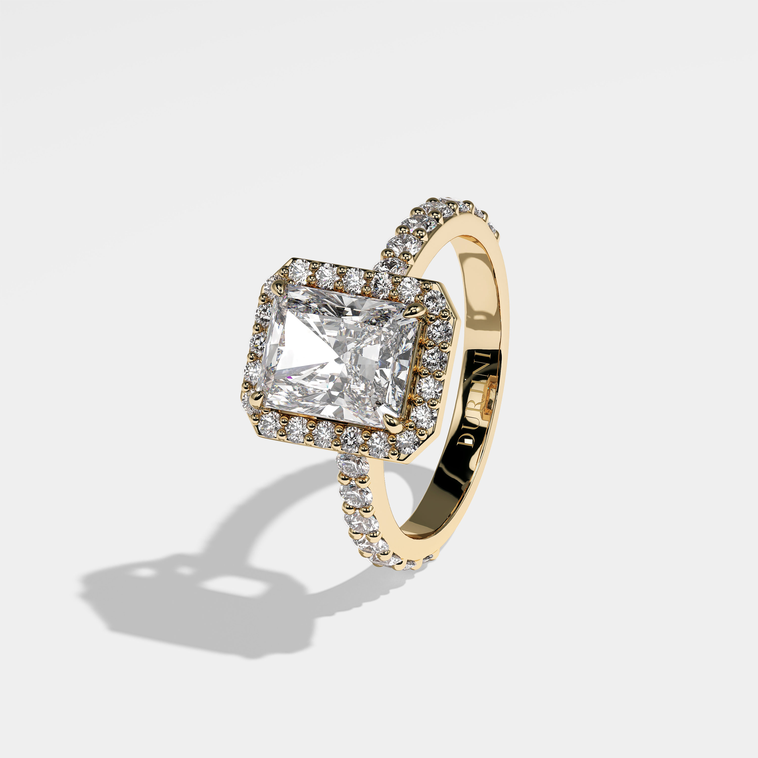 Eleana Diamond Radiant Halo Engagement Ring 18K Yellow Gold 5.30ct