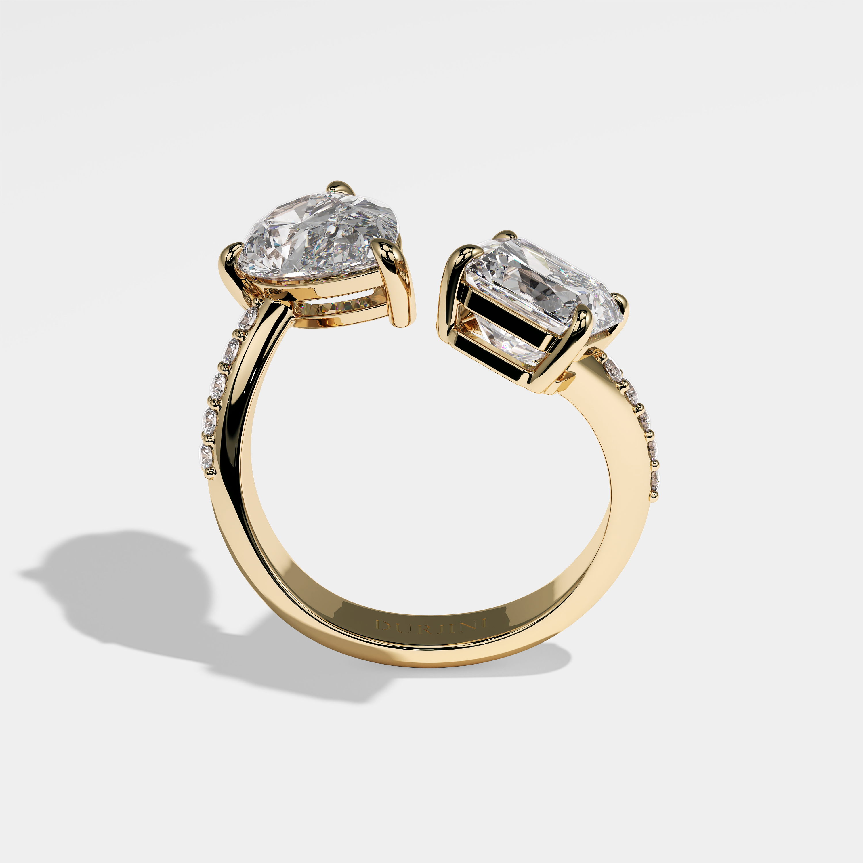 Jody Diamond Princess And Pear Engagement Ring 18K Yellow Gold 9.00ct