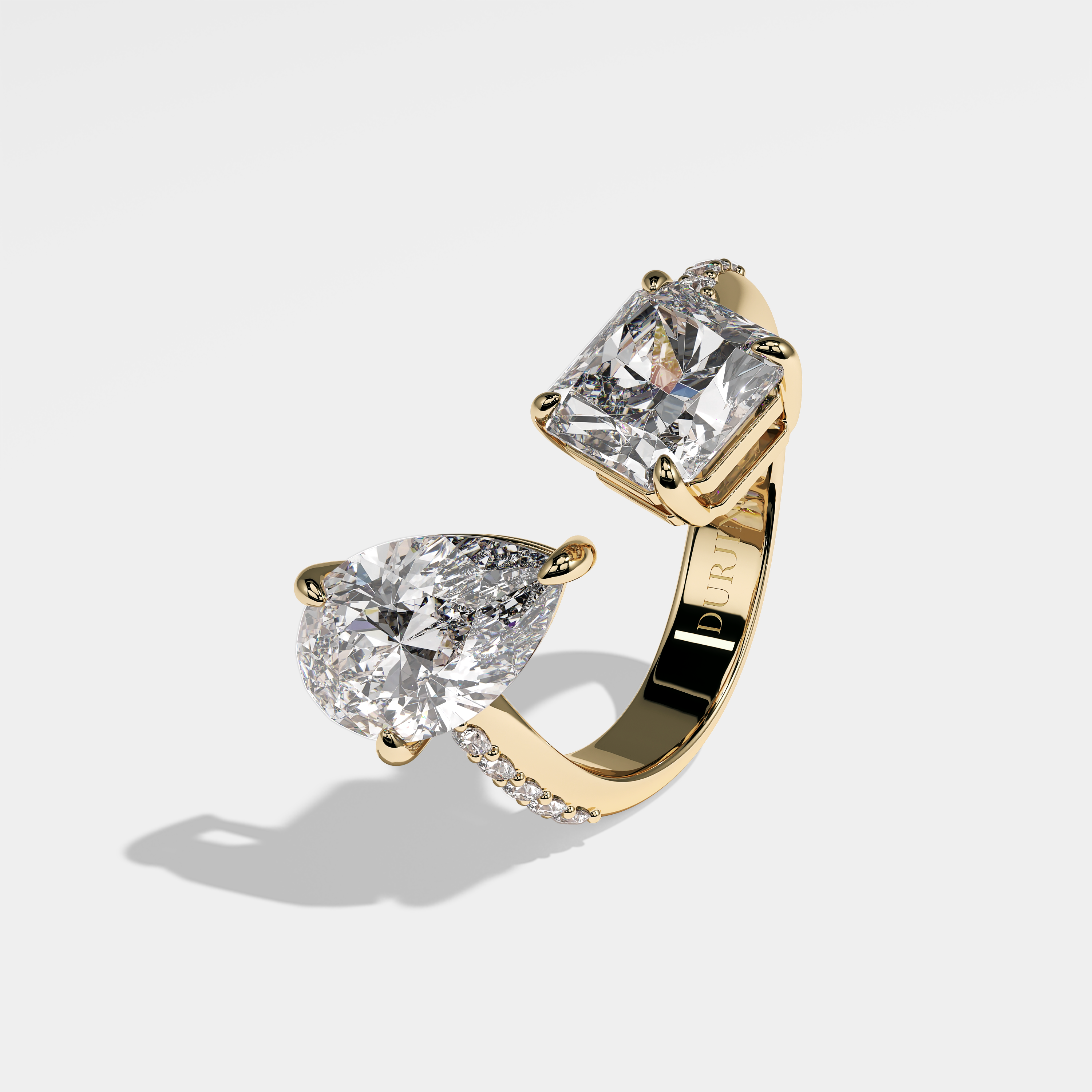 Jody Diamond Princess And Pear Engagement Ring 18K Yellow Gold 9.00ct