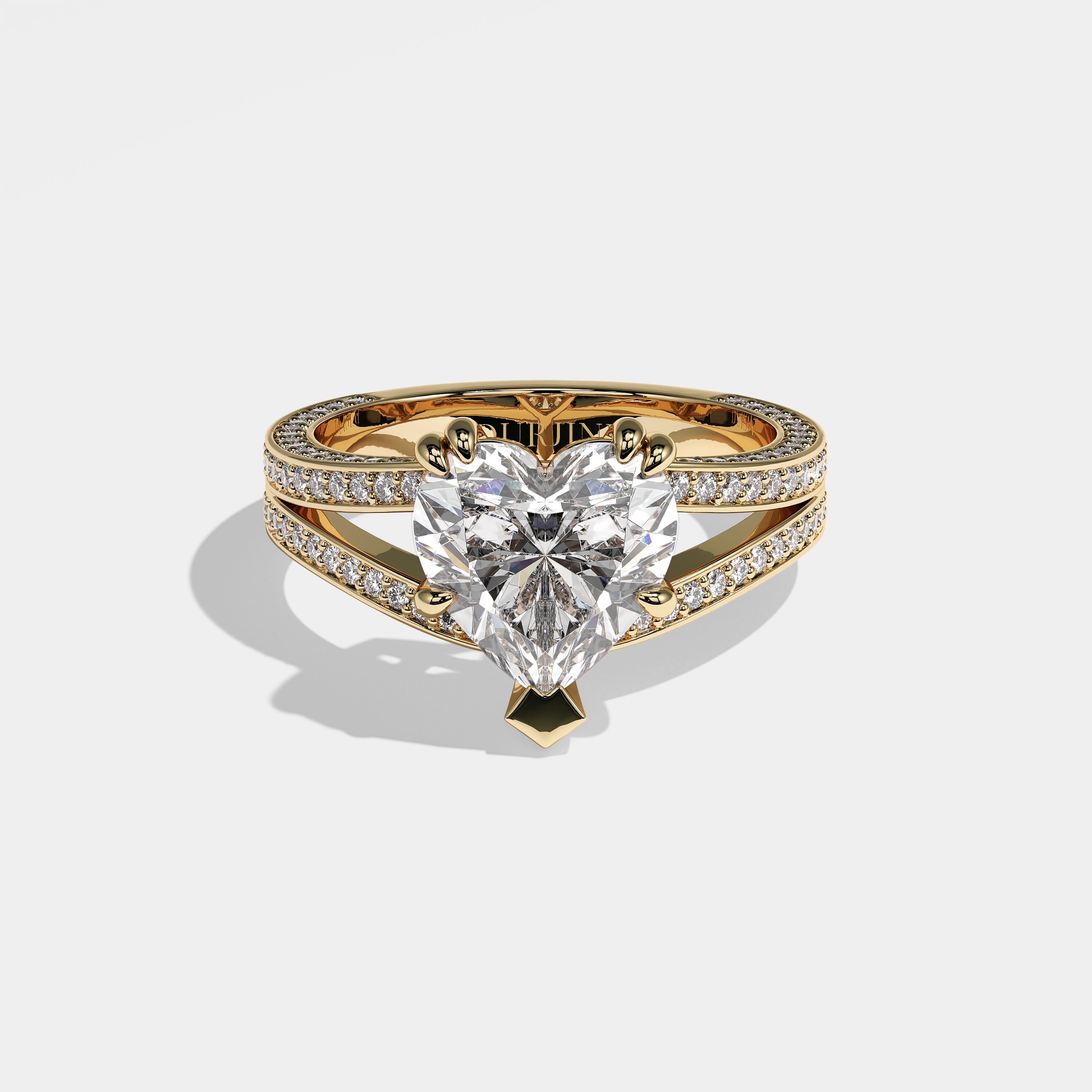 Jenny Diamond Heart Engagement Ring 18K Yellow Gold 6.00ct