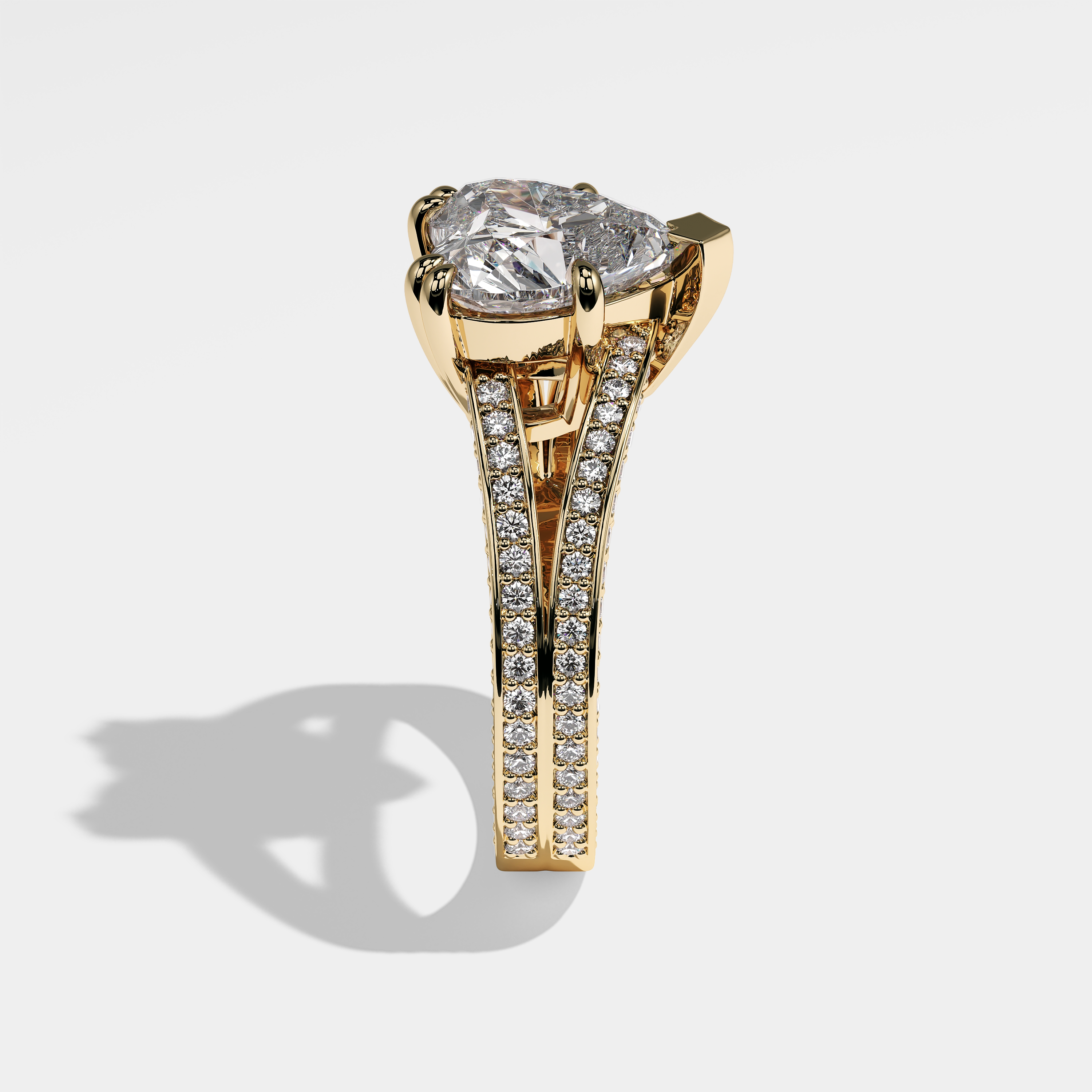 Jenny Diamond Heart Engagement Ring 18K Yellow Gold 6.00ct