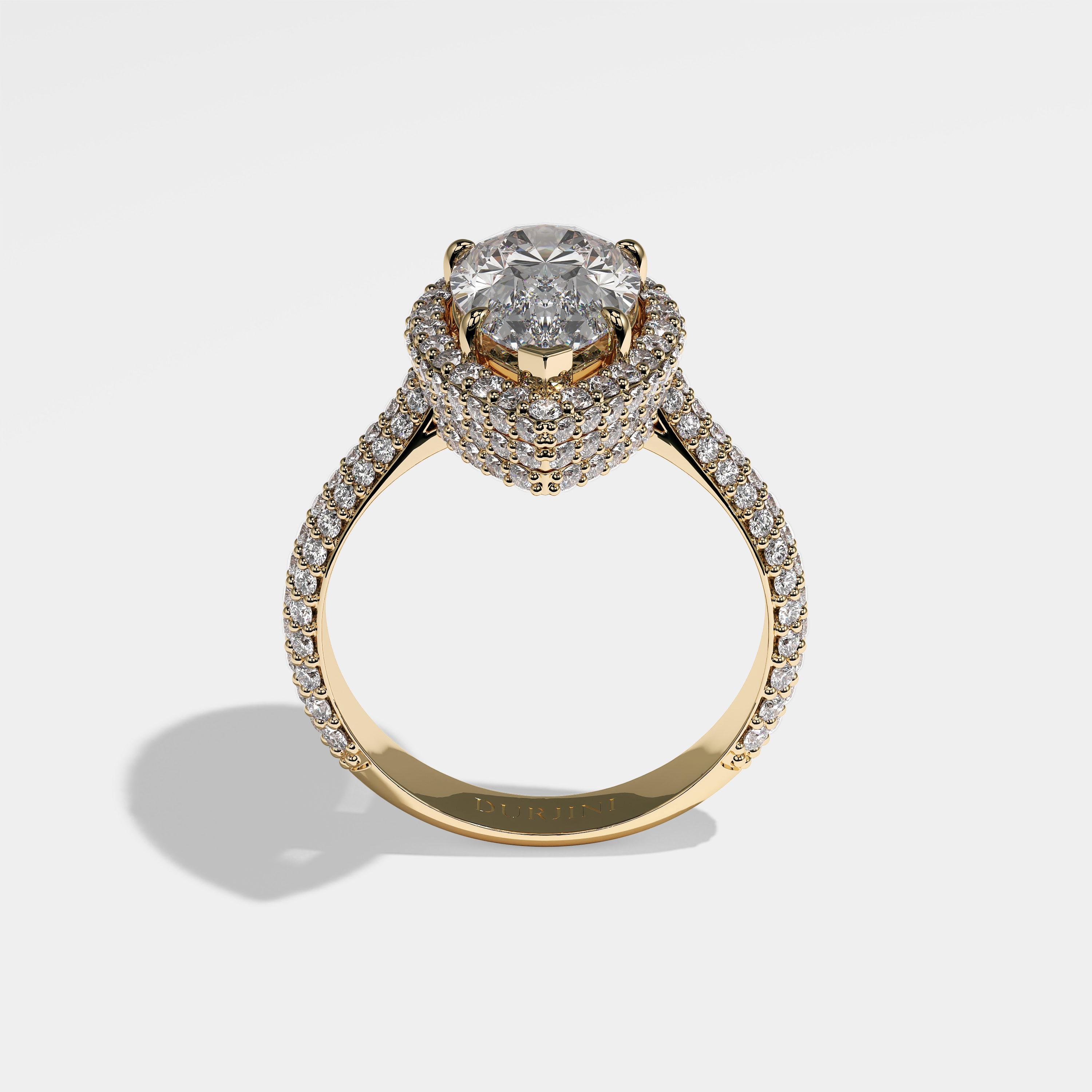 Norma Diamond Pear Halo Engagement Ring 18K Yellow Gold 9.00ct