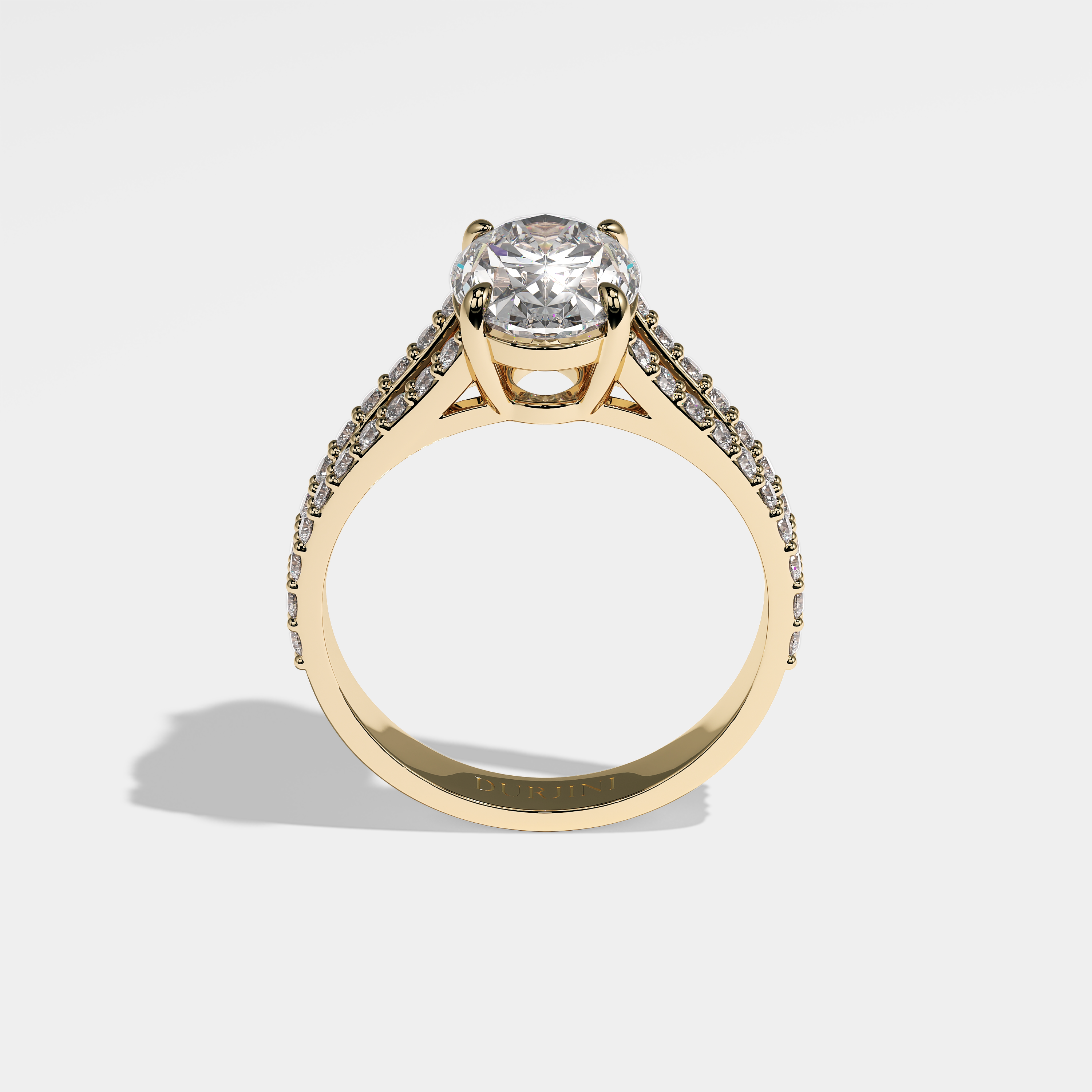 Xena Diamond Oval Engagement Ring 18K Yellow Gold 4.50ct