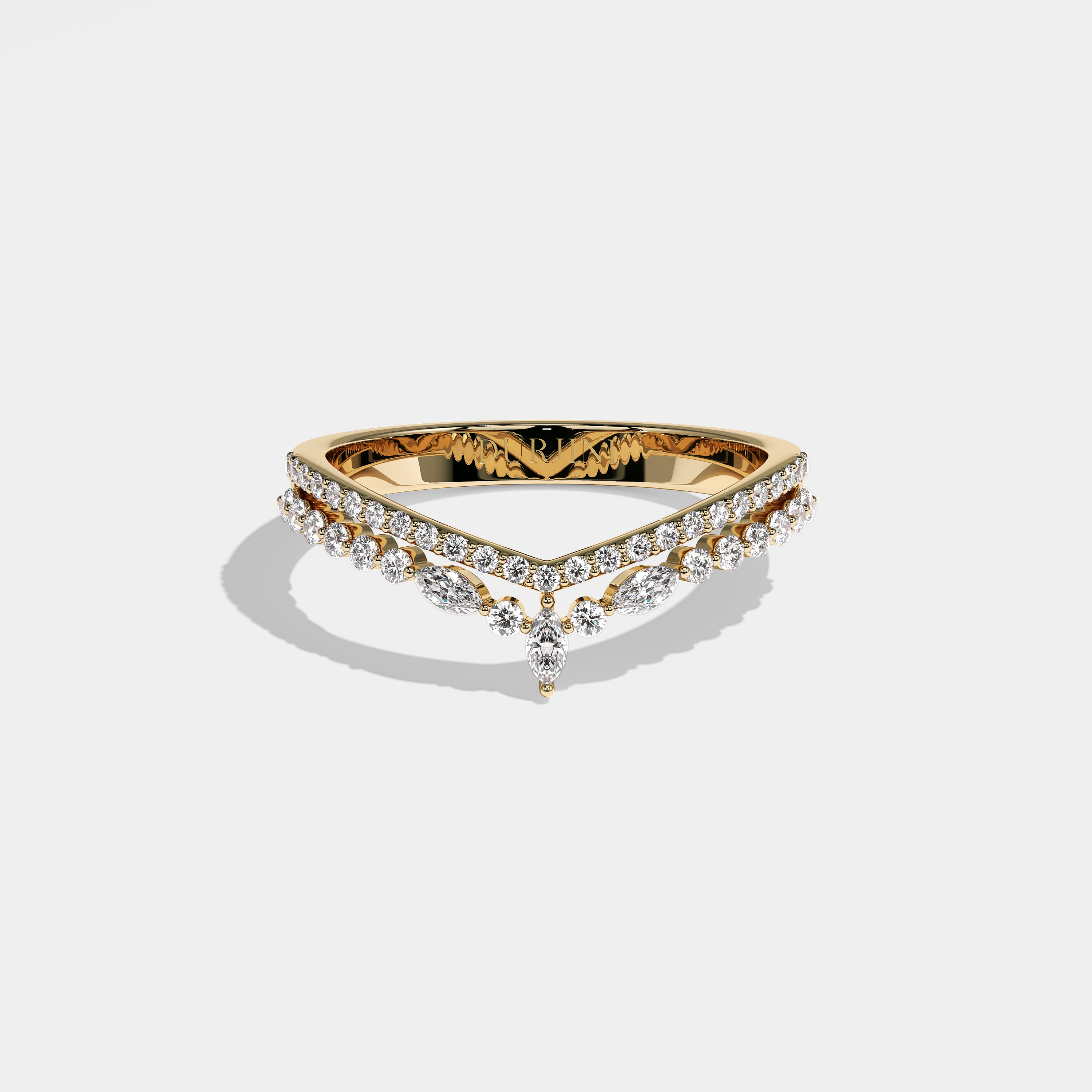 Noor Diamond Round Brilliant Halo Engagement Ring 18K Yellow Gold 3.00ct