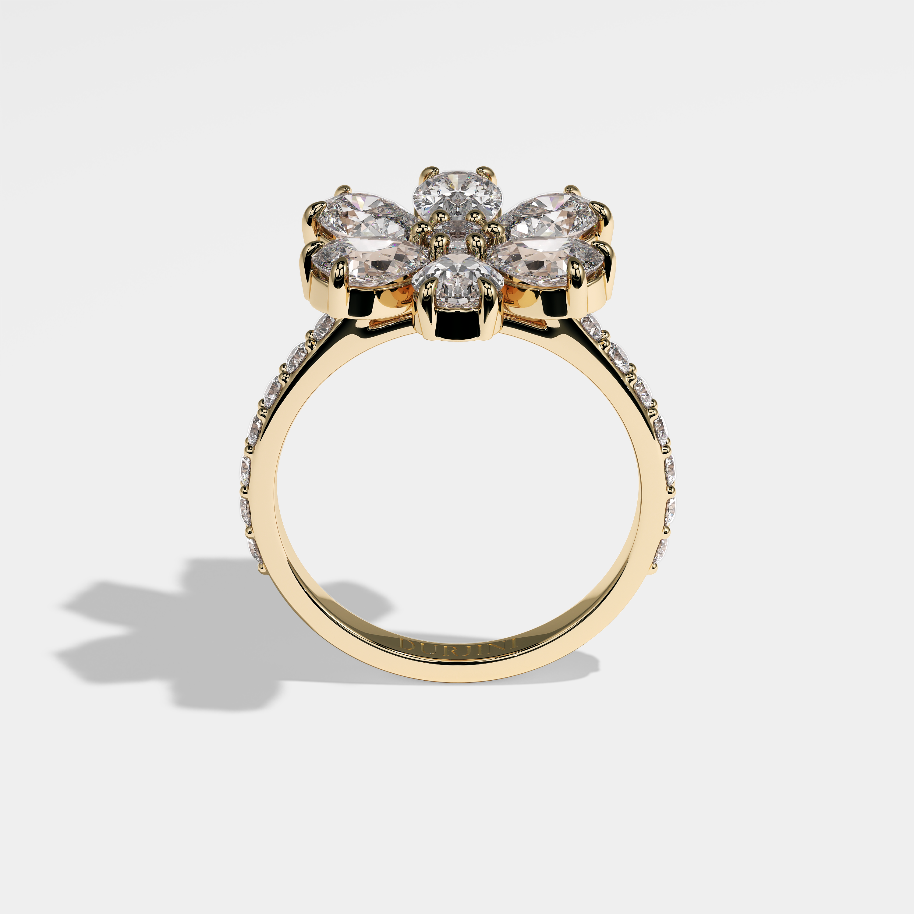 Fair Diamond Pear Engagement Ring 18K Yellow Gold 9.00ct