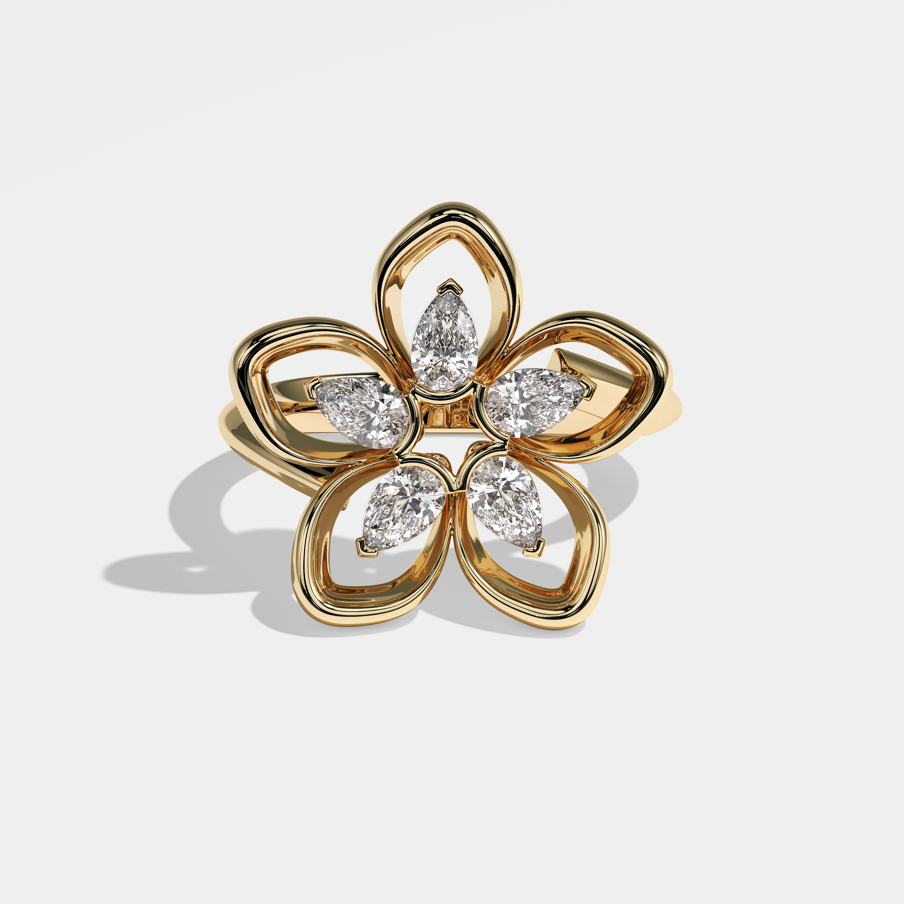 Hatton Diamond Pear Engagement Ring 18K Yellow Gold 6.30ct