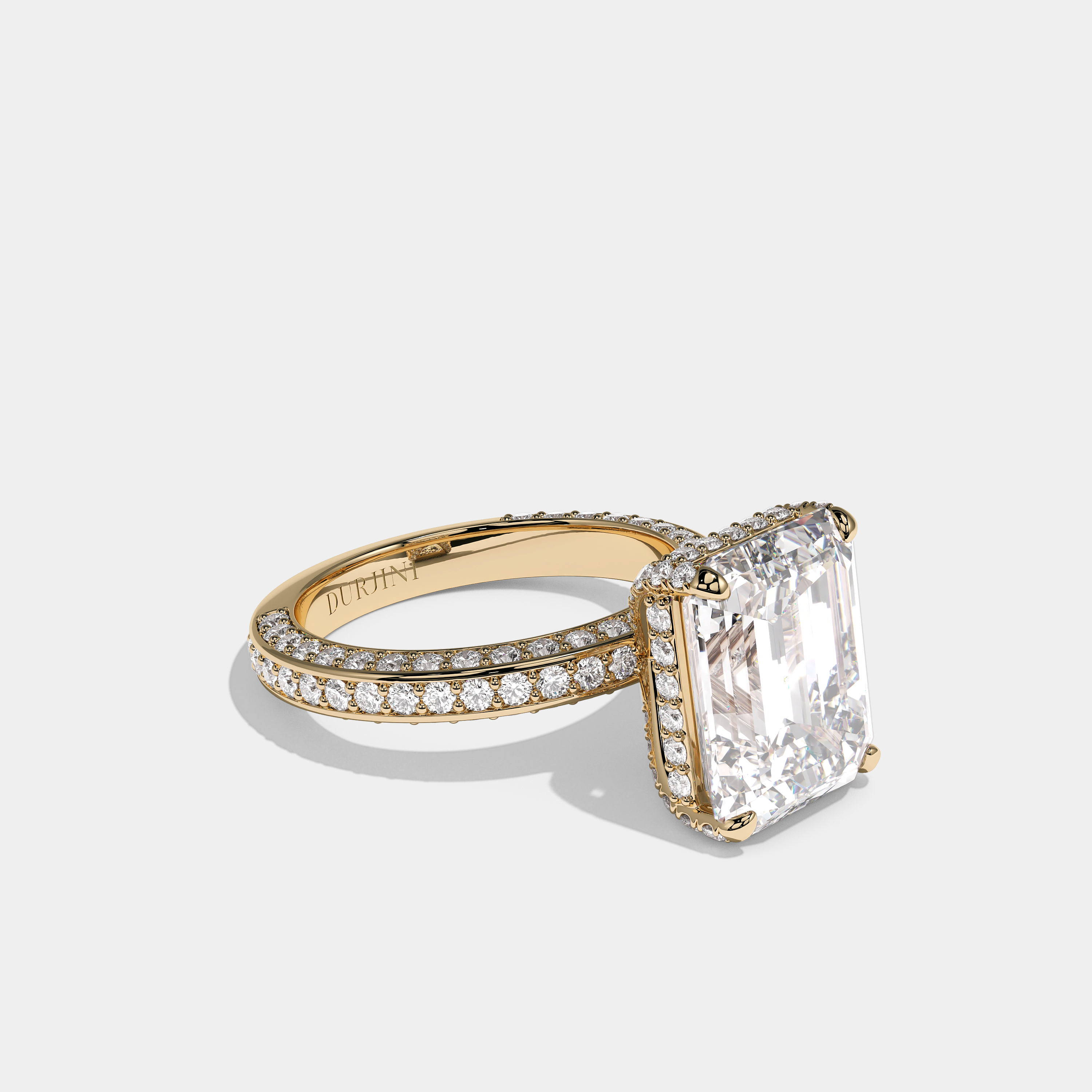 Right View – Kurbãni Durjini Dana Diamond Emerald Cut Engagement Ring Yellow Gold