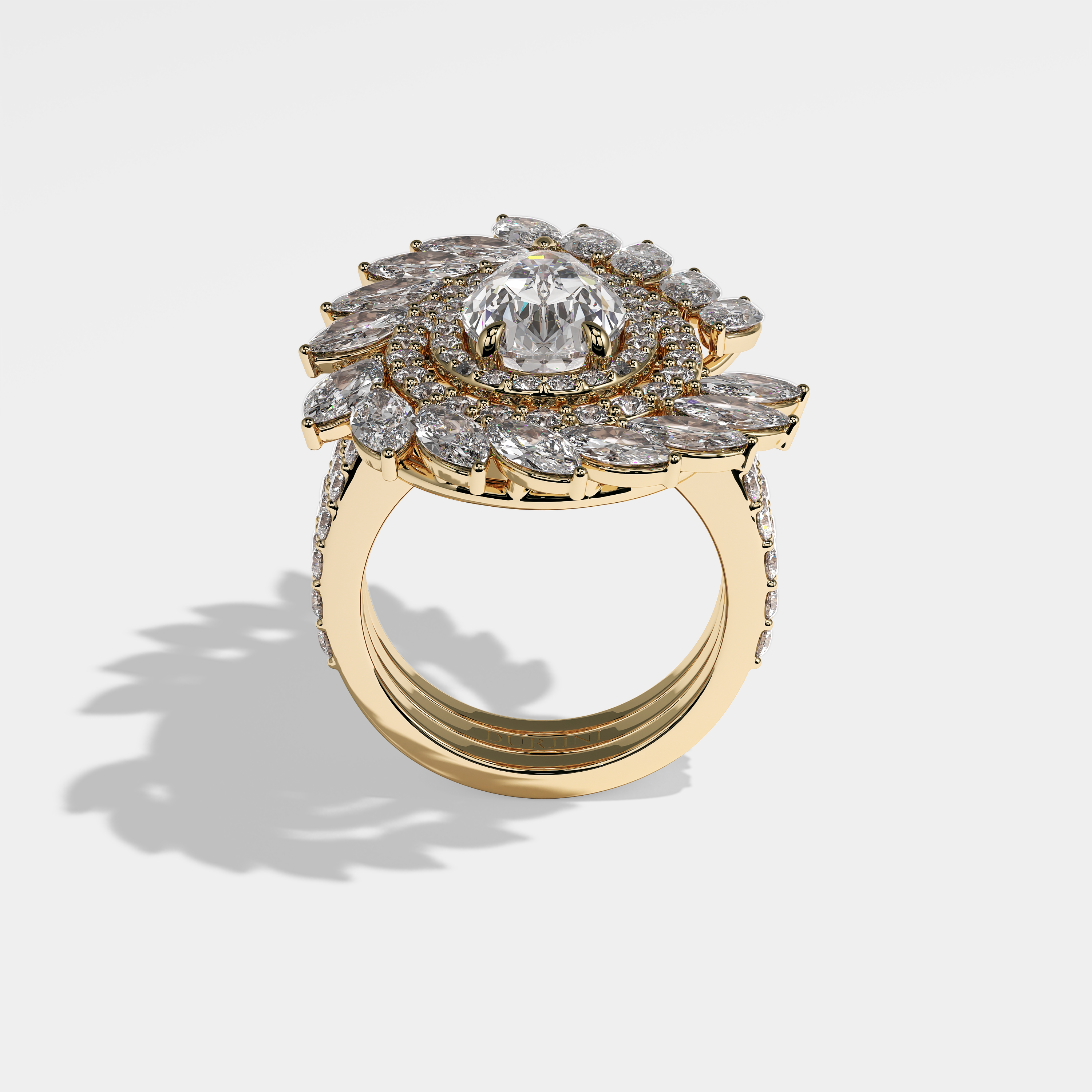 Miriam Diamond Pear Halo Engagement Ring 18K Yellow Gold 18.00ct