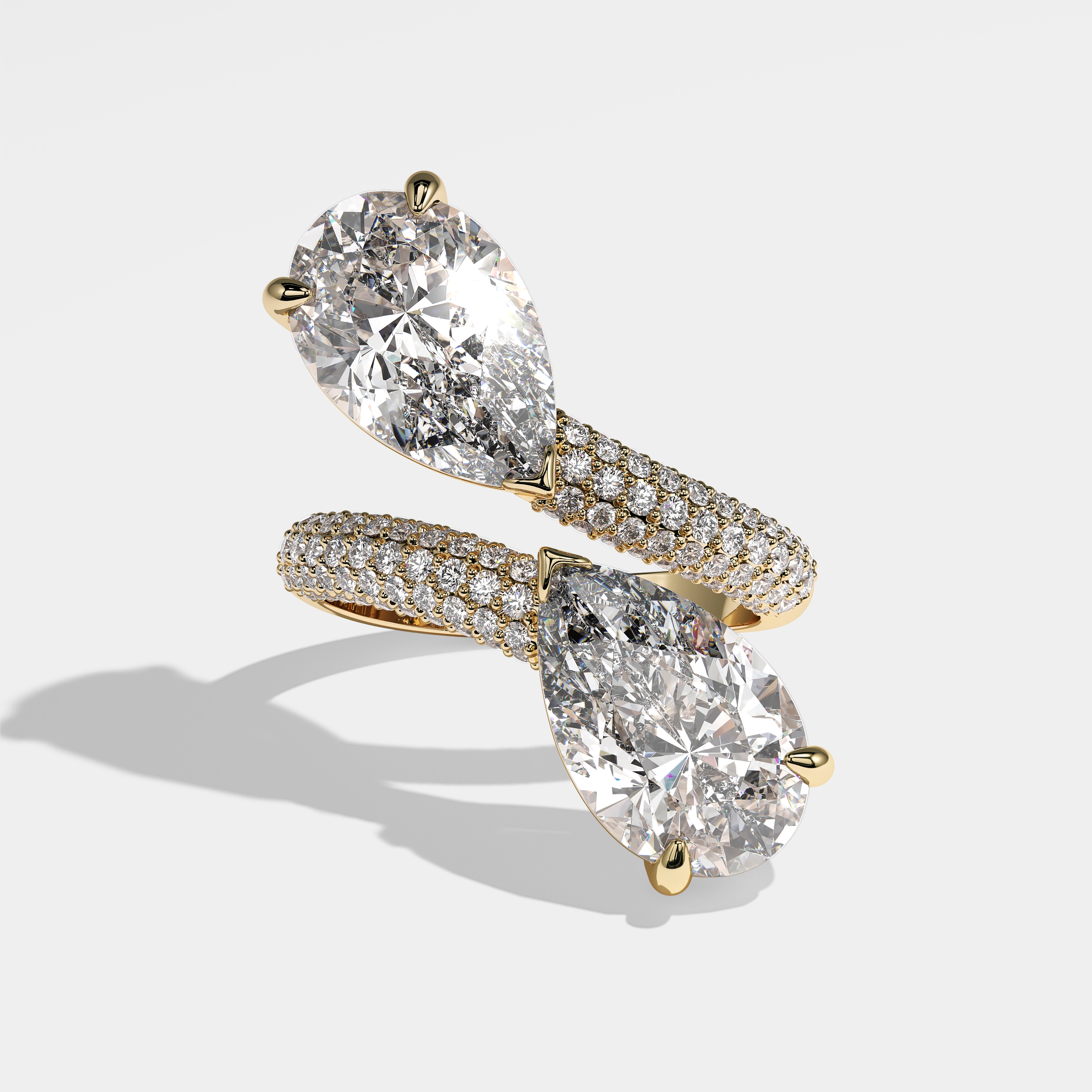 Millicent Diamond Pear Engagement Ring 18K Yellow Gold 15.00ct