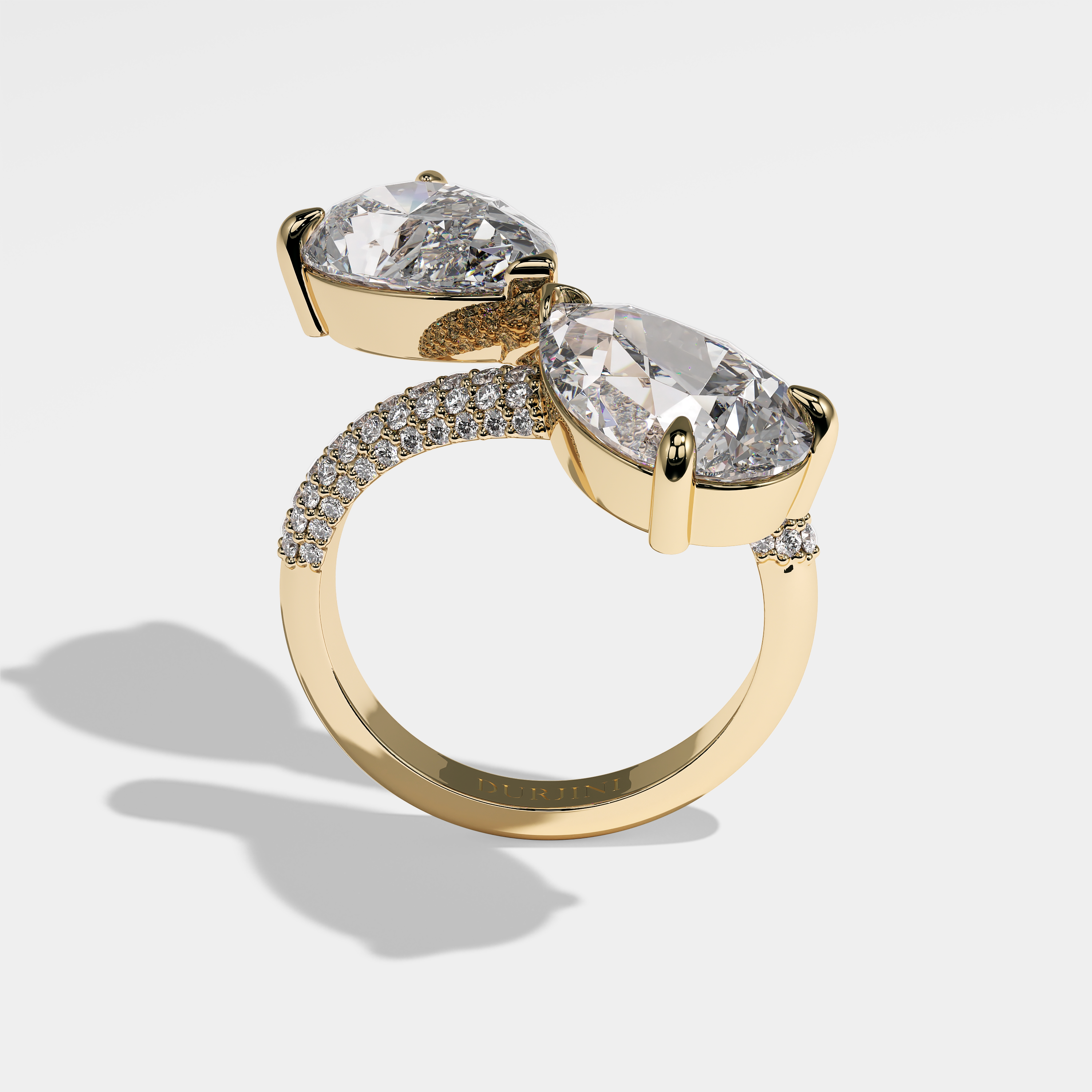 Millicent Diamond Pear Engagement Ring 18K Yellow Gold 15.00ct