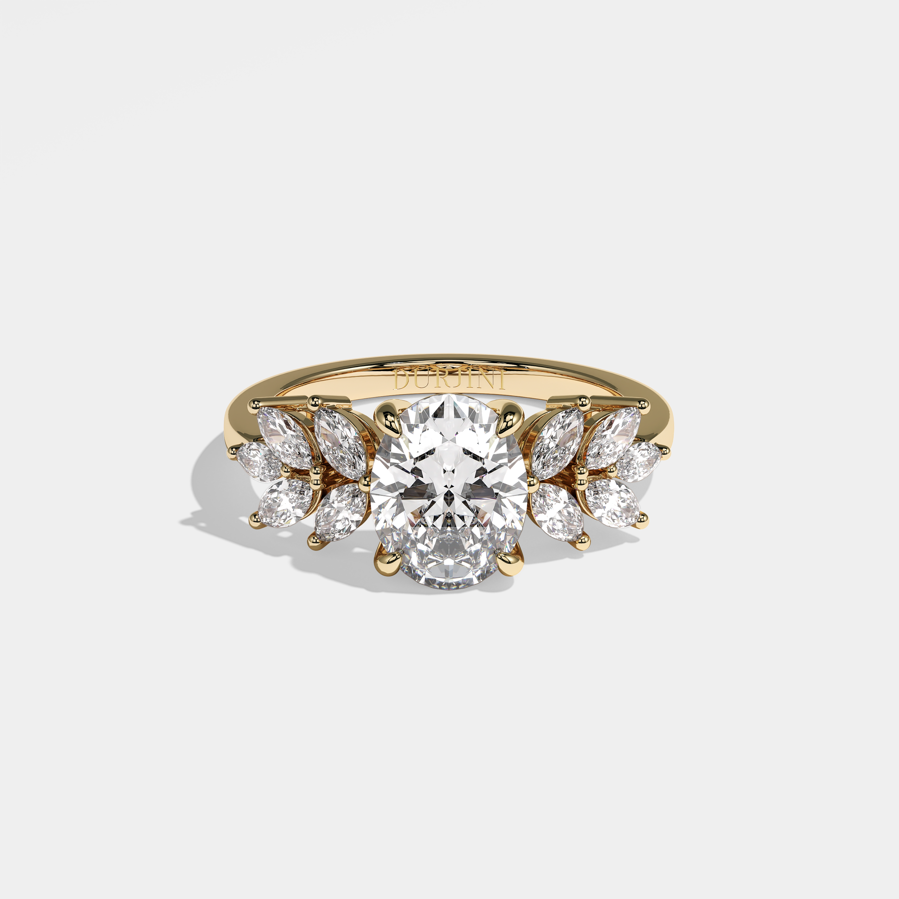 Isadora Diamond Oval Engagement Ring 18K Yellow Gold 8.00ct
