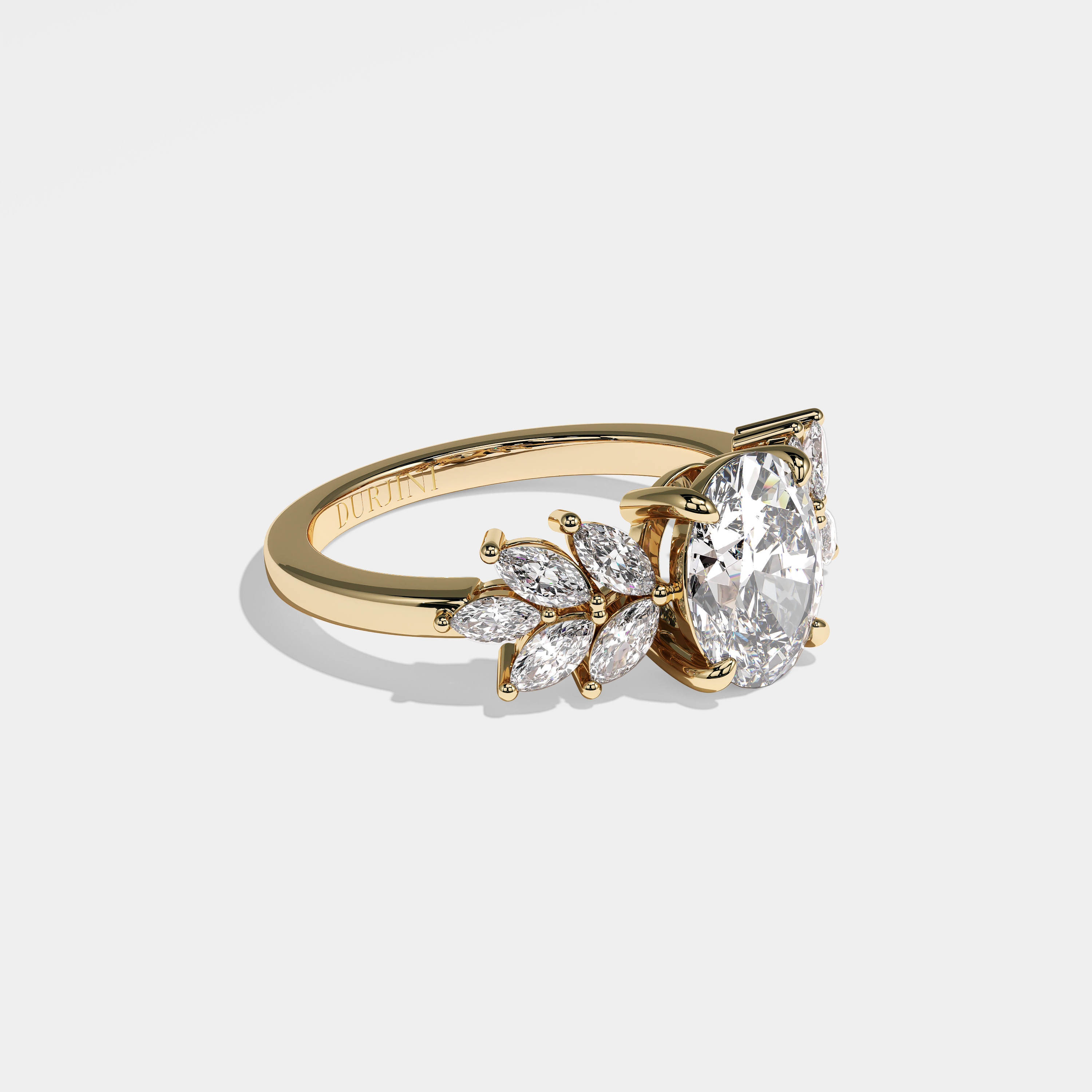 Isadora Diamond Oval Engagement Ring 18K Yellow Gold 8.00ct