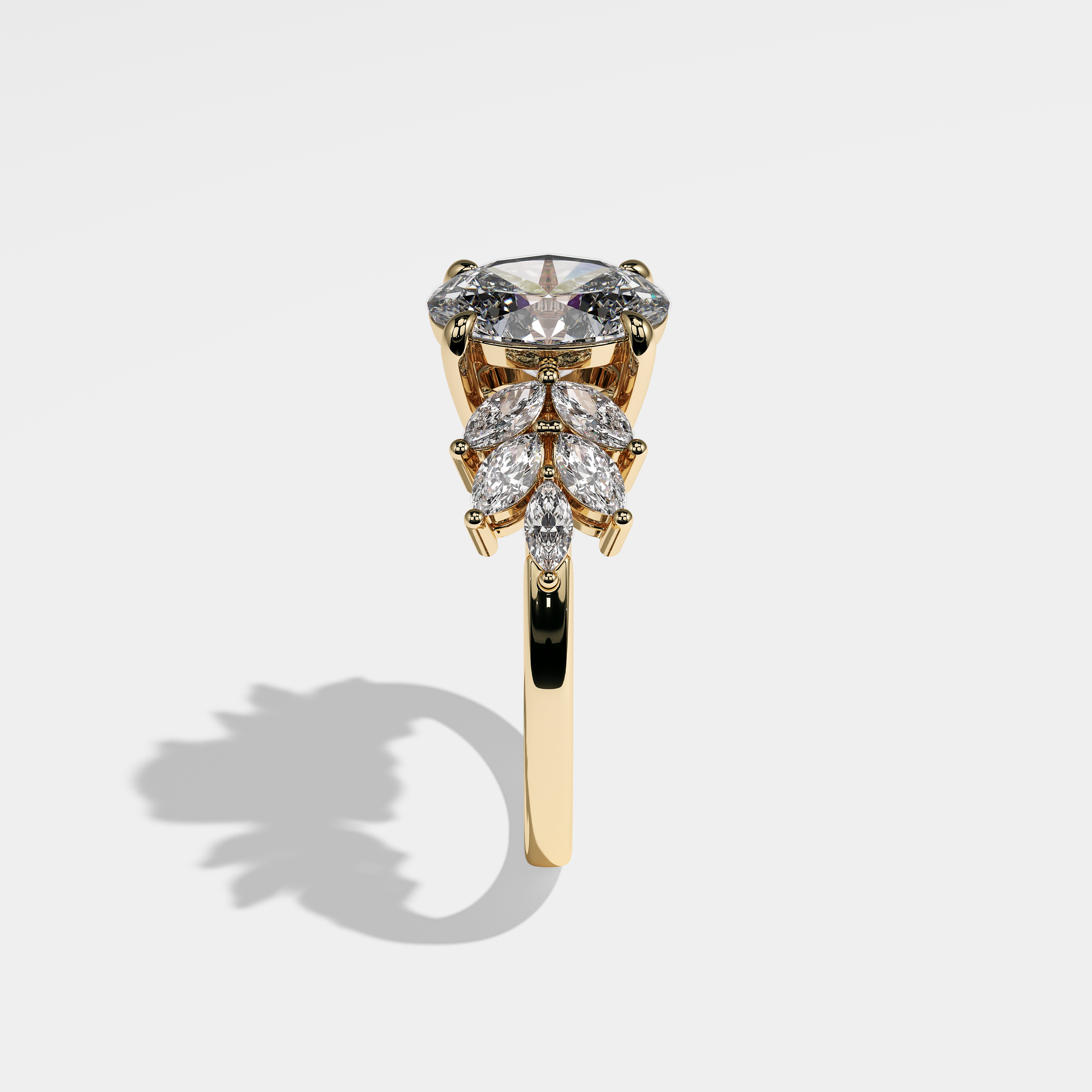 Isadora Diamond Oval Engagement Ring 18K Yellow Gold 8.00ct