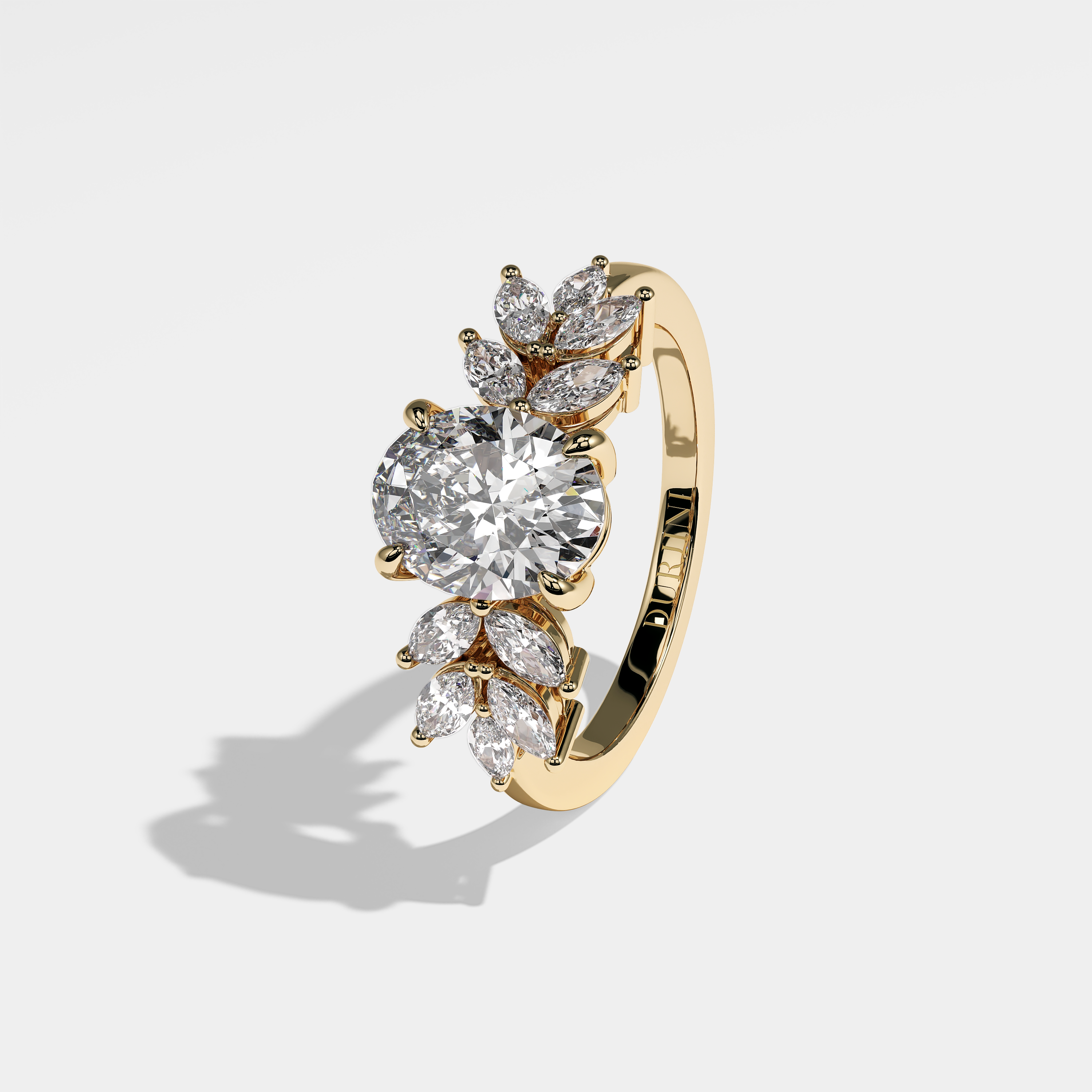 Isadora Diamond Oval Engagement Ring 18K Yellow Gold 8.00ct